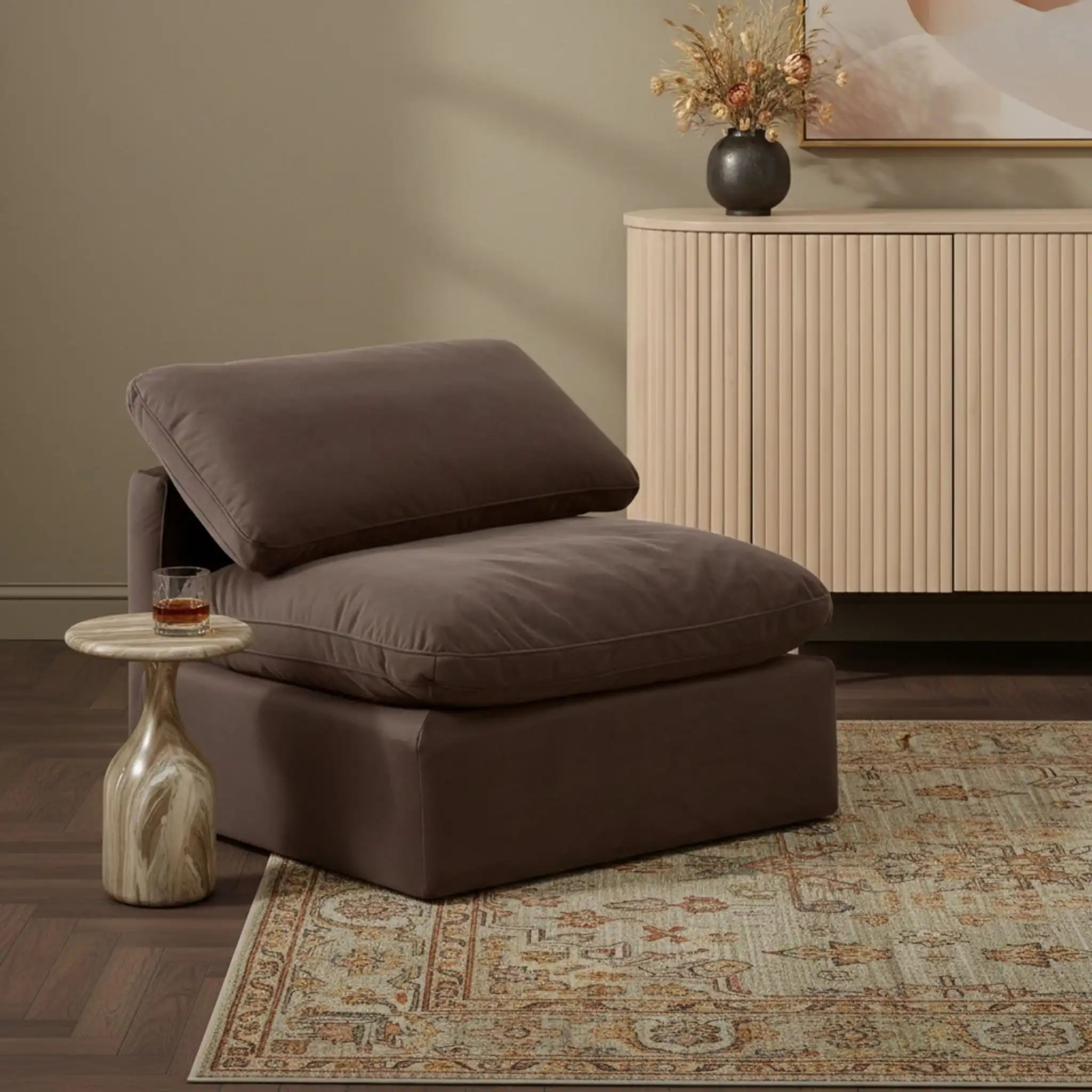 Indulge - Velvet Armless Chair
