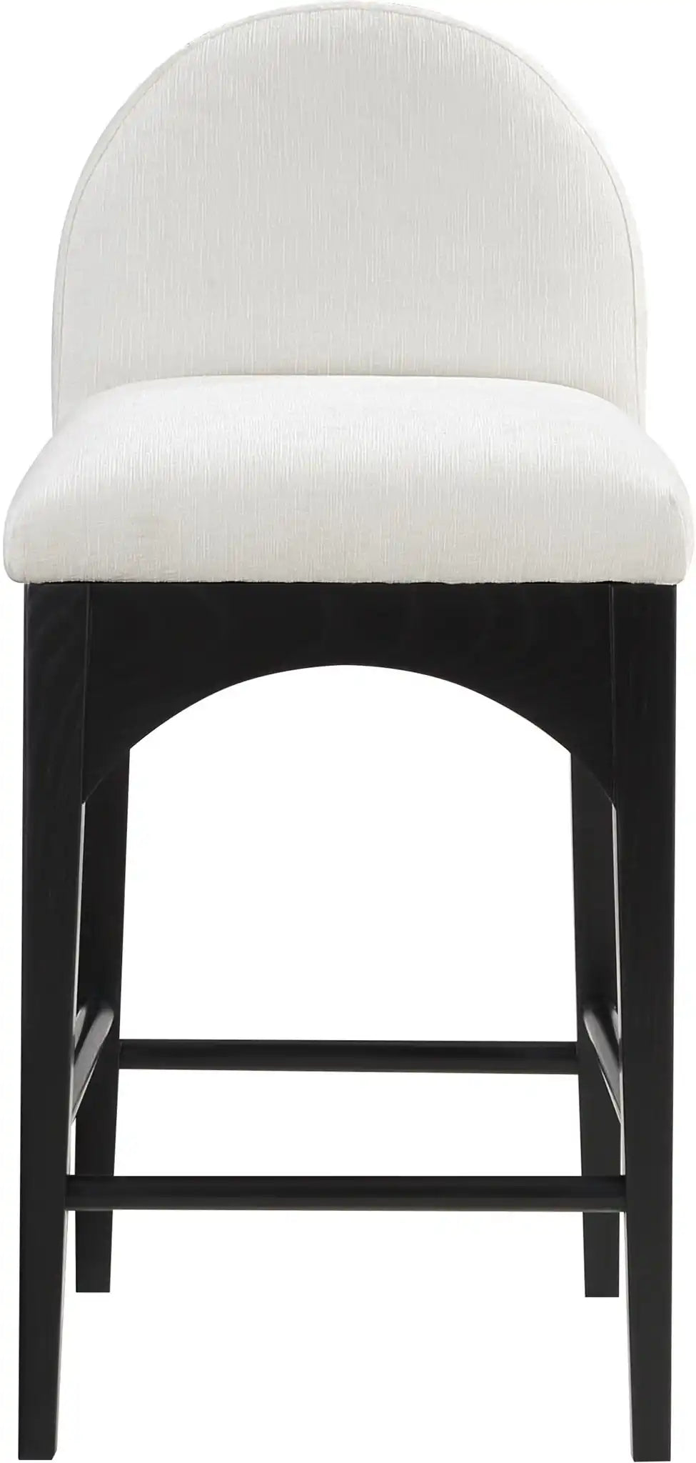 Waldorf - Chenille Stool With Black Legs