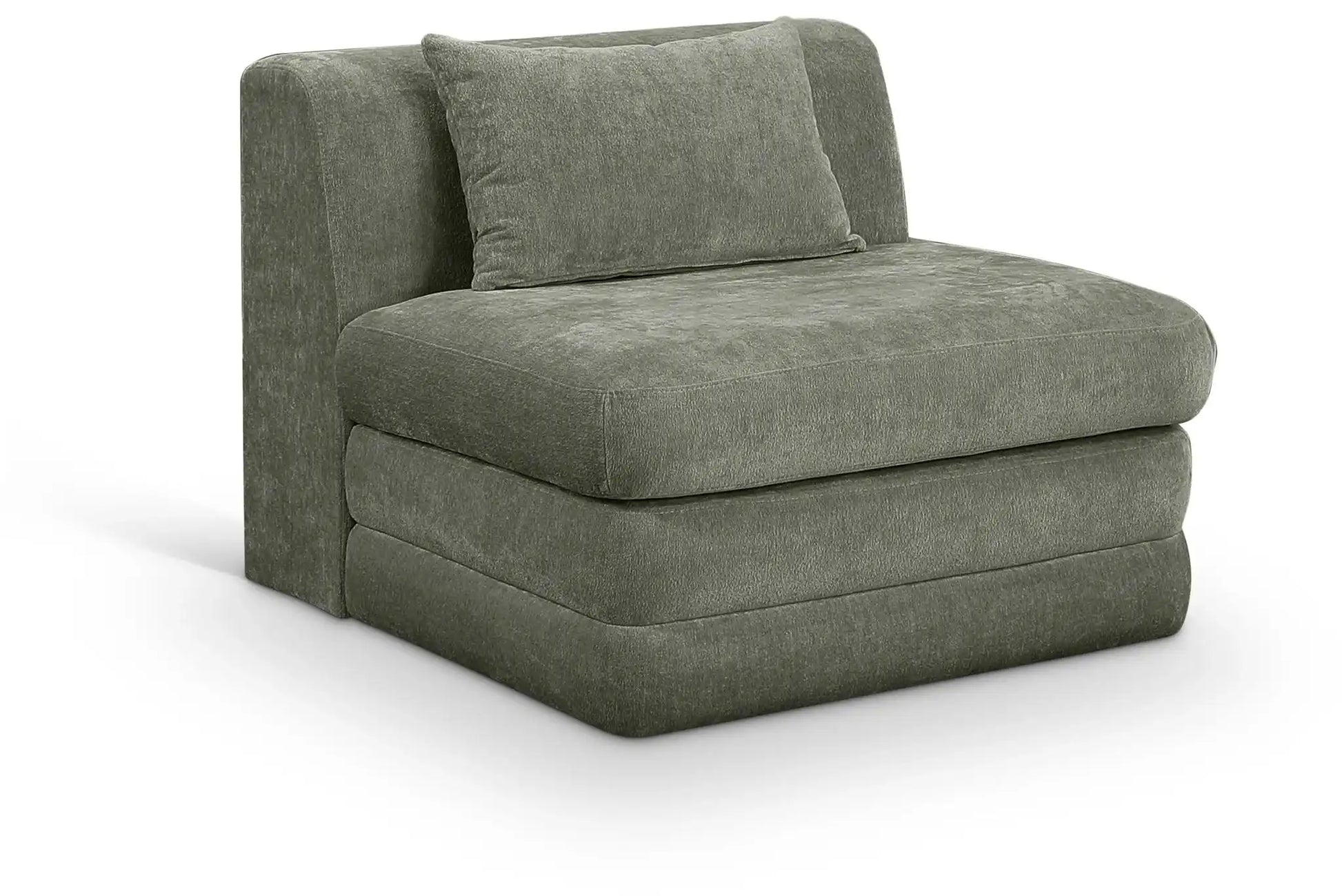 Stellar - Chenille Fabric Upholstered Modular Armless Chair - Best Buy Furniture