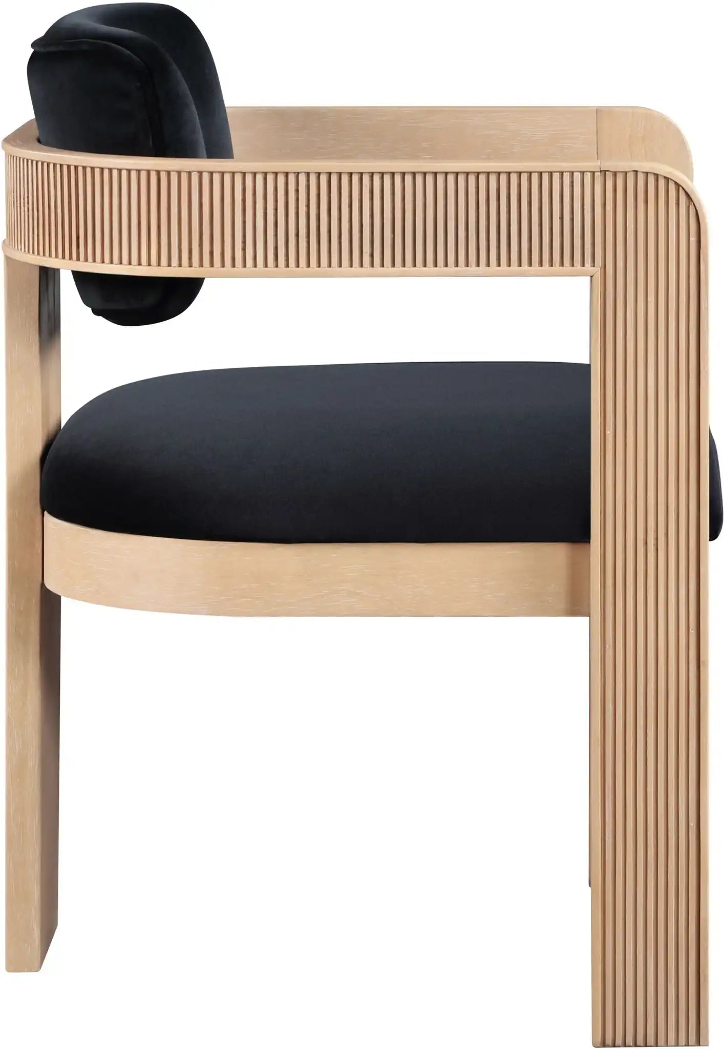 Sacha - Velvet Dining Chair With Natural Base (Set of 2)