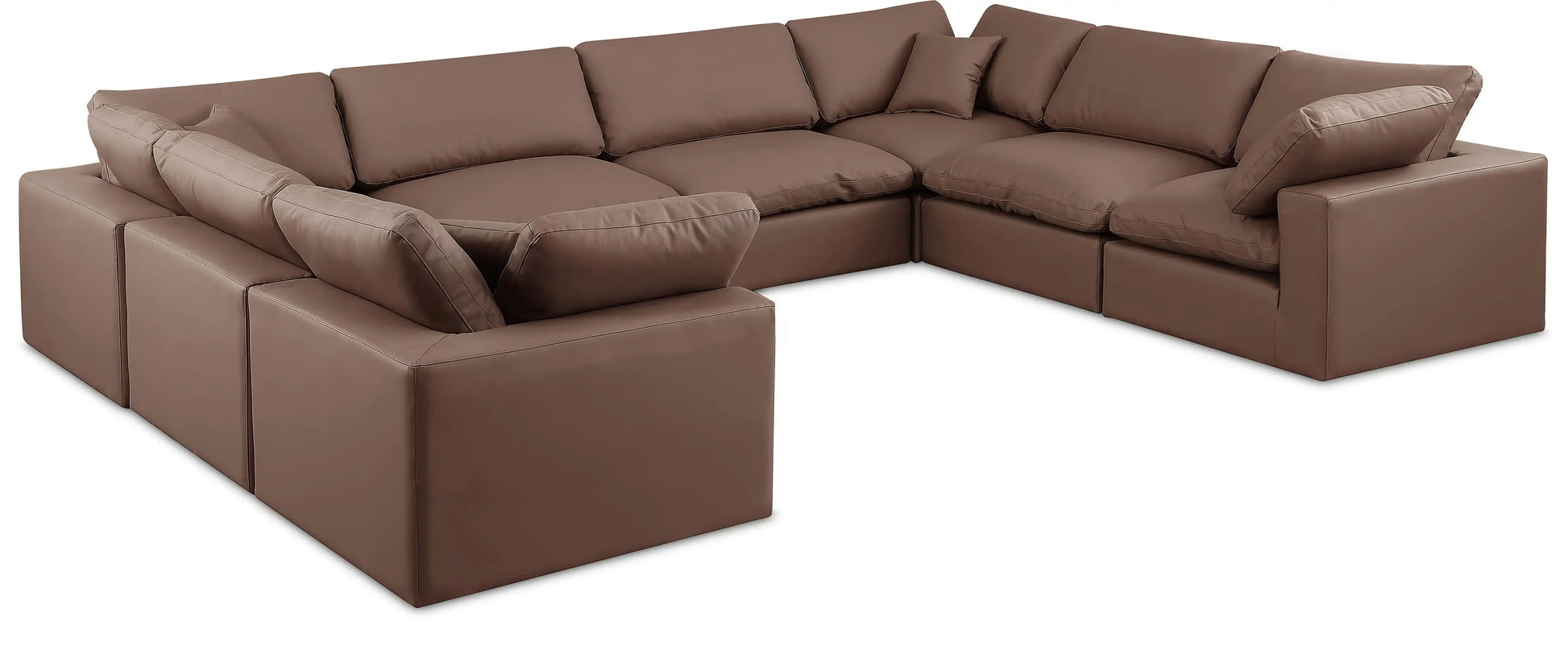 Comfy - 8 Piece Faux Leather Modular Sectional - Best Buy Furniture