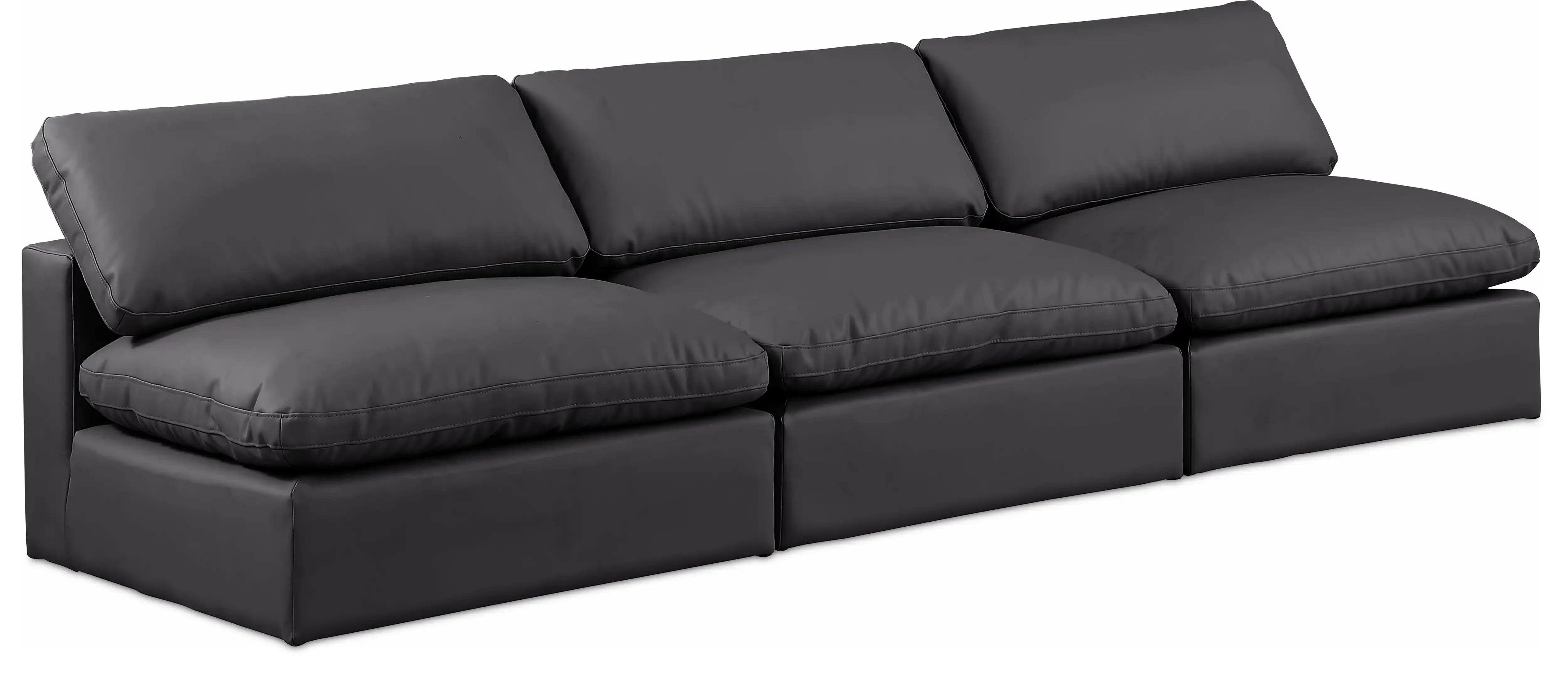 Comfy - Faux Leather Modular Armless Sofa 3 Seats - Best Buy Furniture