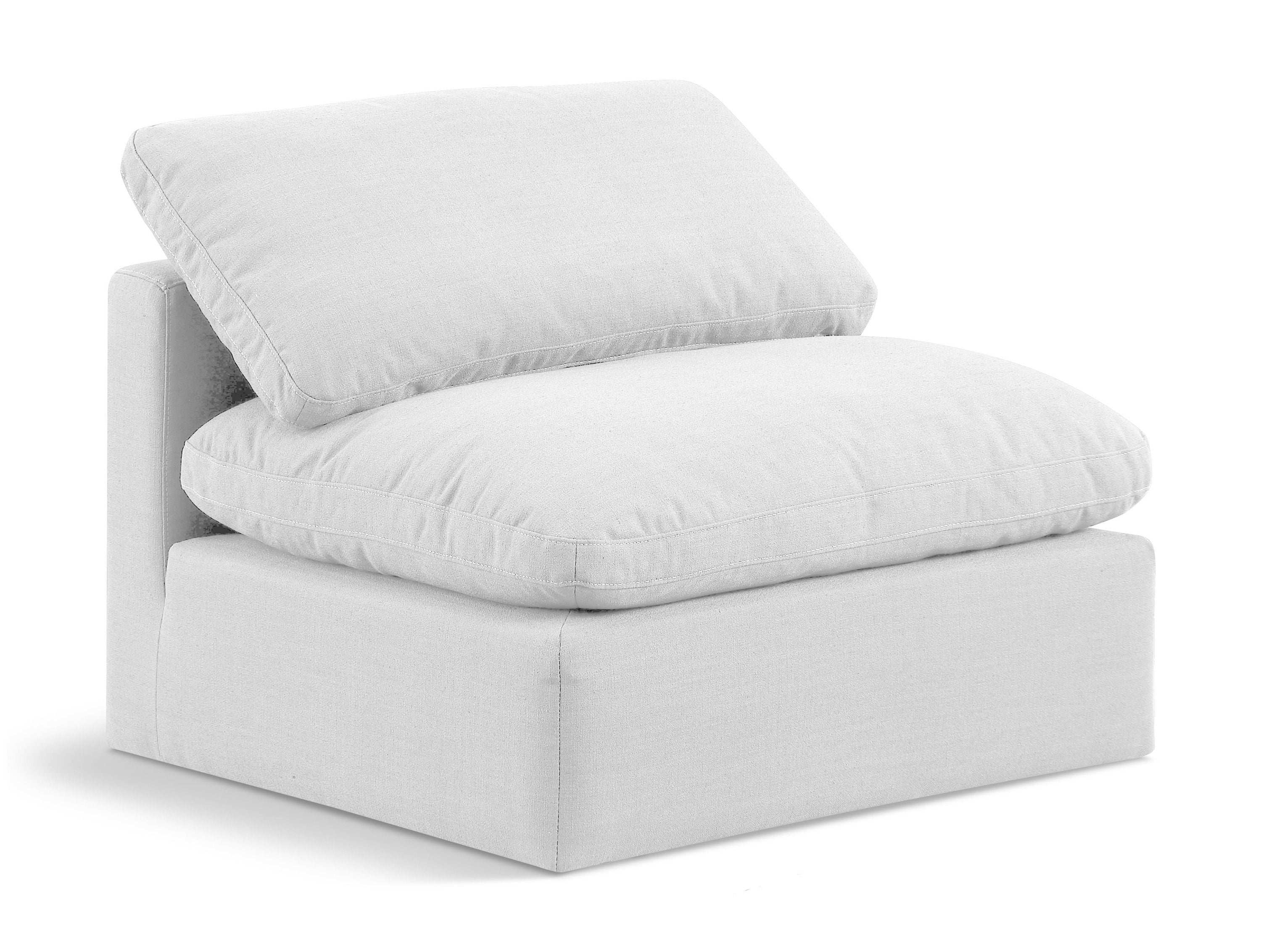 Indulge - Linen Armless Chair - White - Best Buy Furniture