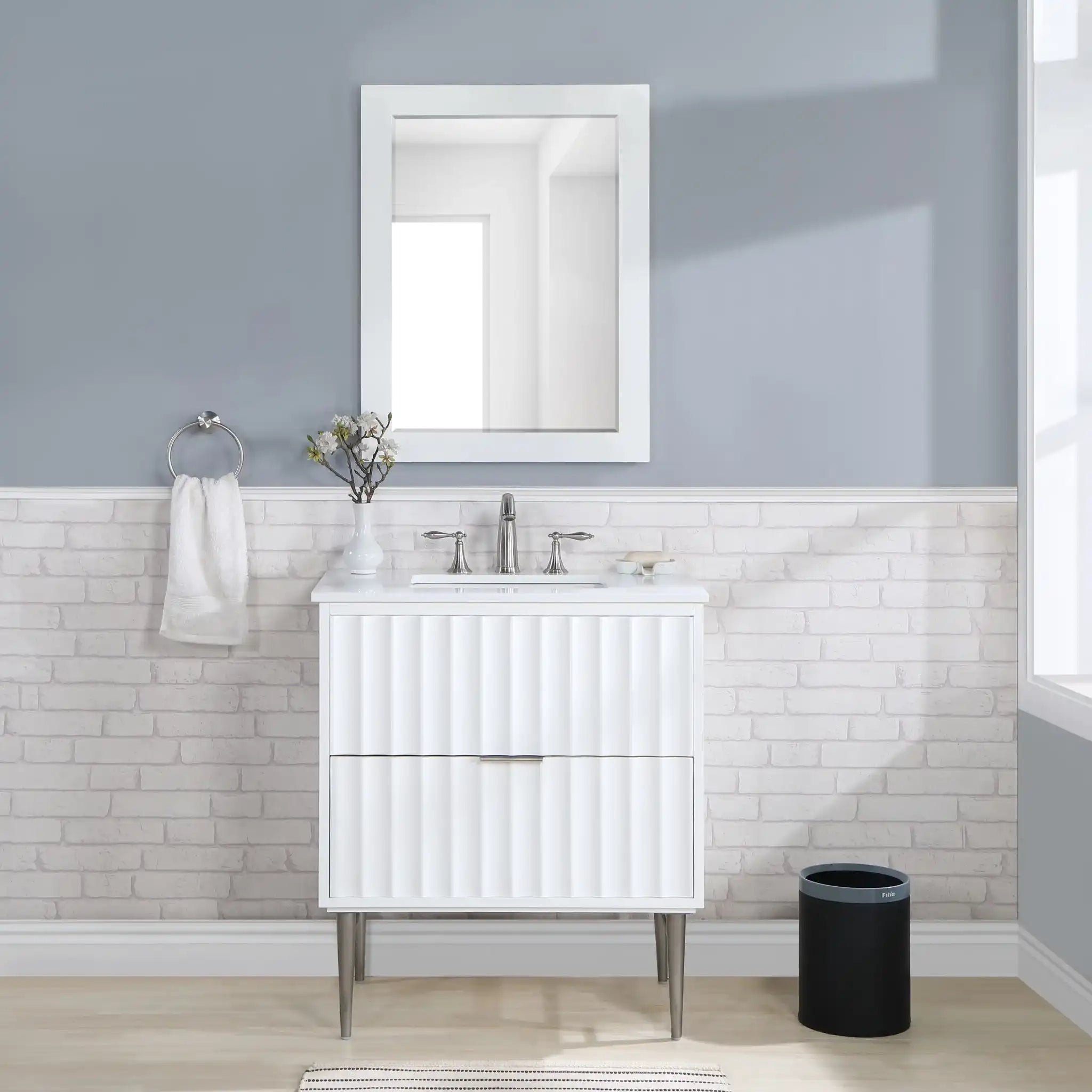 Modernist - Bathroom Vanity With Chrome Legs
