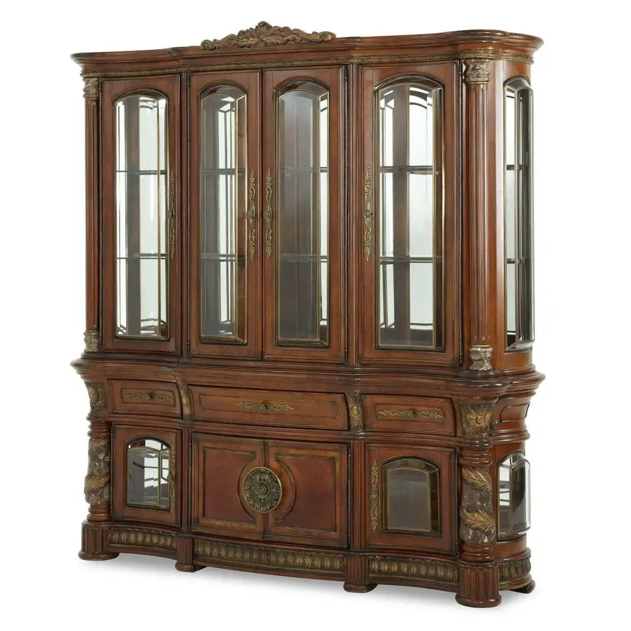 Villa Valencia - China Buffet Cabinet - Classic Chestnut - Best Buy Furniture