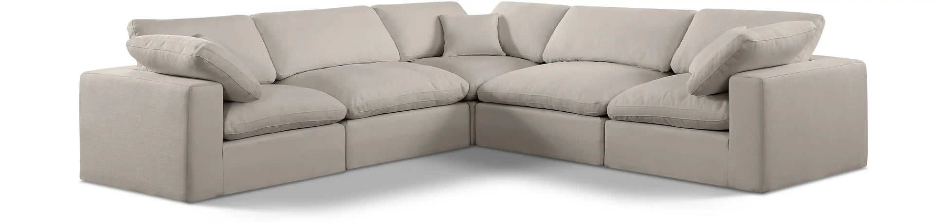 Comfy - 5 Piece Linen Modular Corner Sectional - Best Buy Furniture