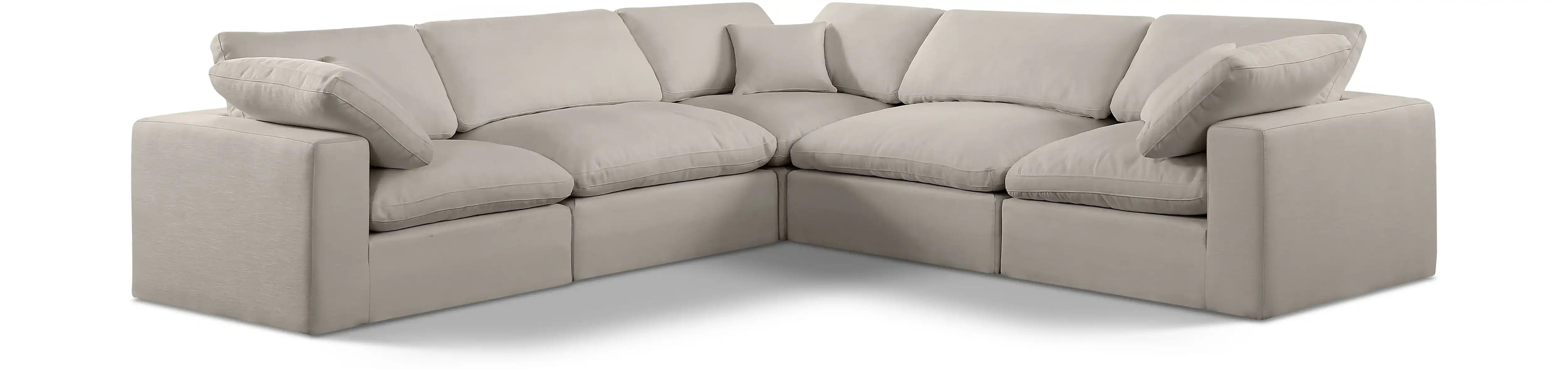 Comfy - 5 Piece Linen Modular Corner Sectional - Best Buy Furniture