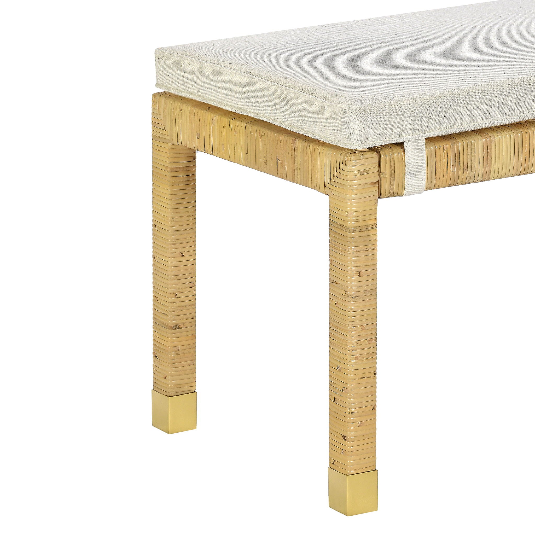 Amara - Woven Rattan Bench