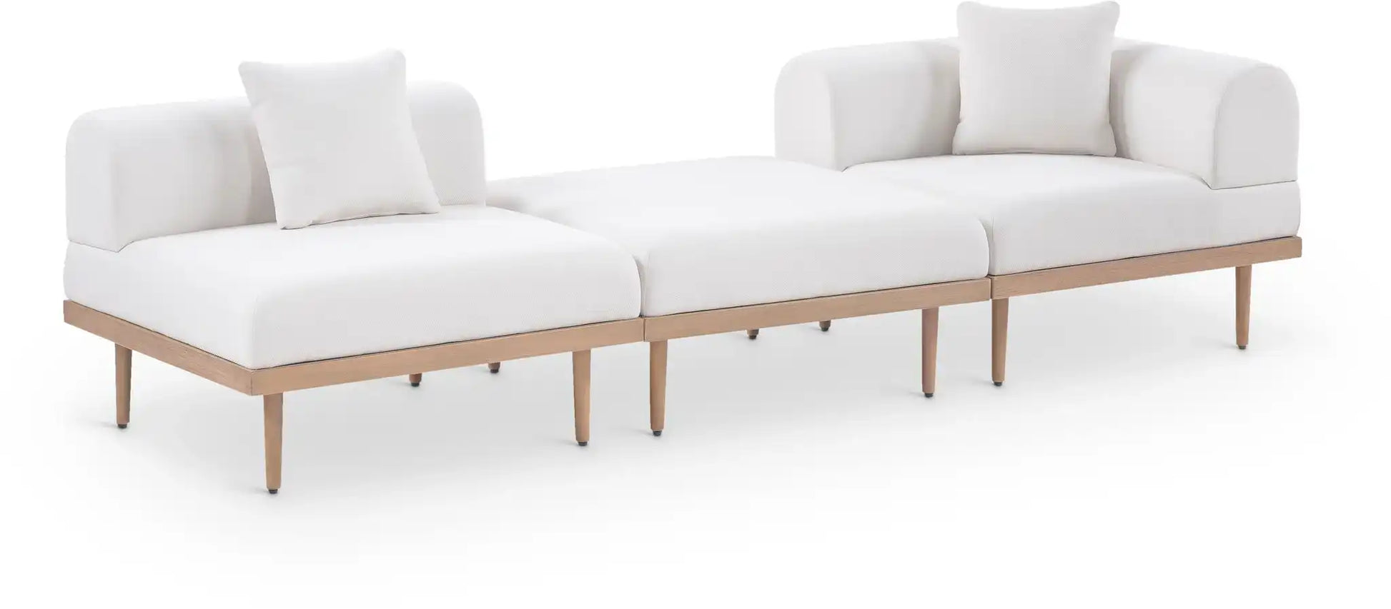 Laguna - 3 Piece Upholstered Outdoor Patio Modular Sofa With Backless Seat And 1 Arm - Best Buy Furniture