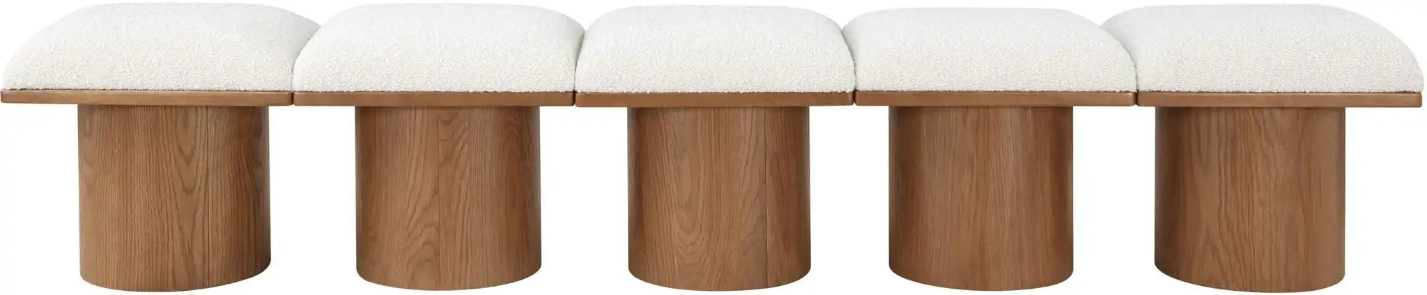 Pavilion - 5 Piece Modular Bench With Walnut Base
