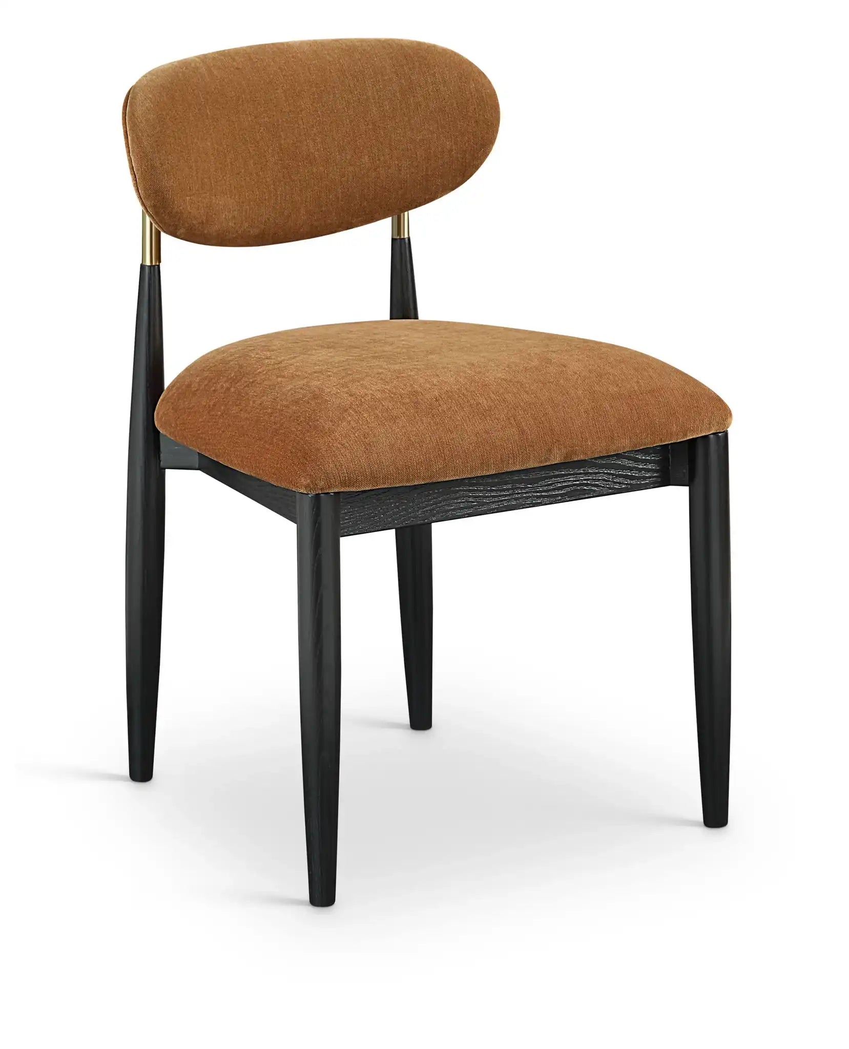 Riccio - Fabric Dining Side Chair (Set of 2) - Black And Gold Frame - Best Buy Furniture