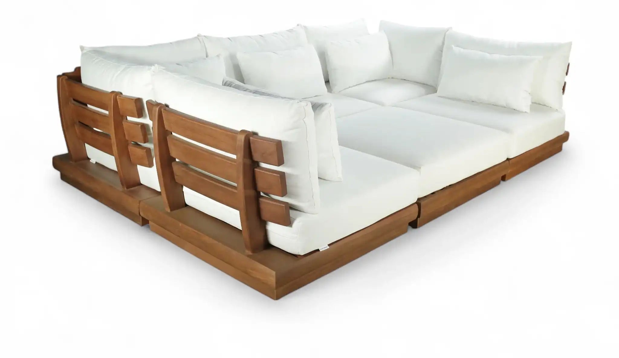 Mirella - 6 Piece Water Resistant Fabric Upholstered Outdoor Patio Modular Sectional - Best Buy Furniture
