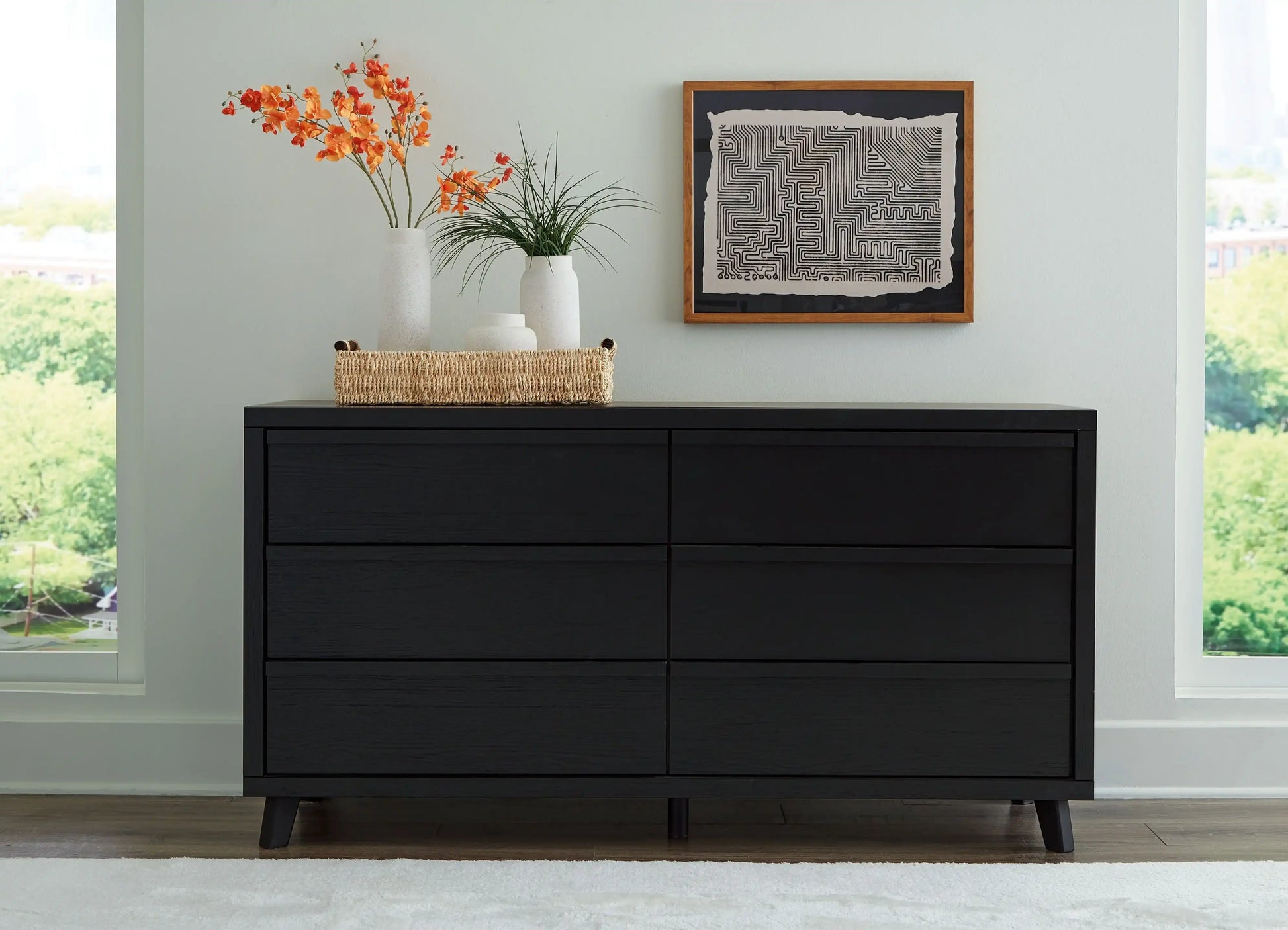 Danziar - Six Drawer Dresser - Black - Best Buy Furniture