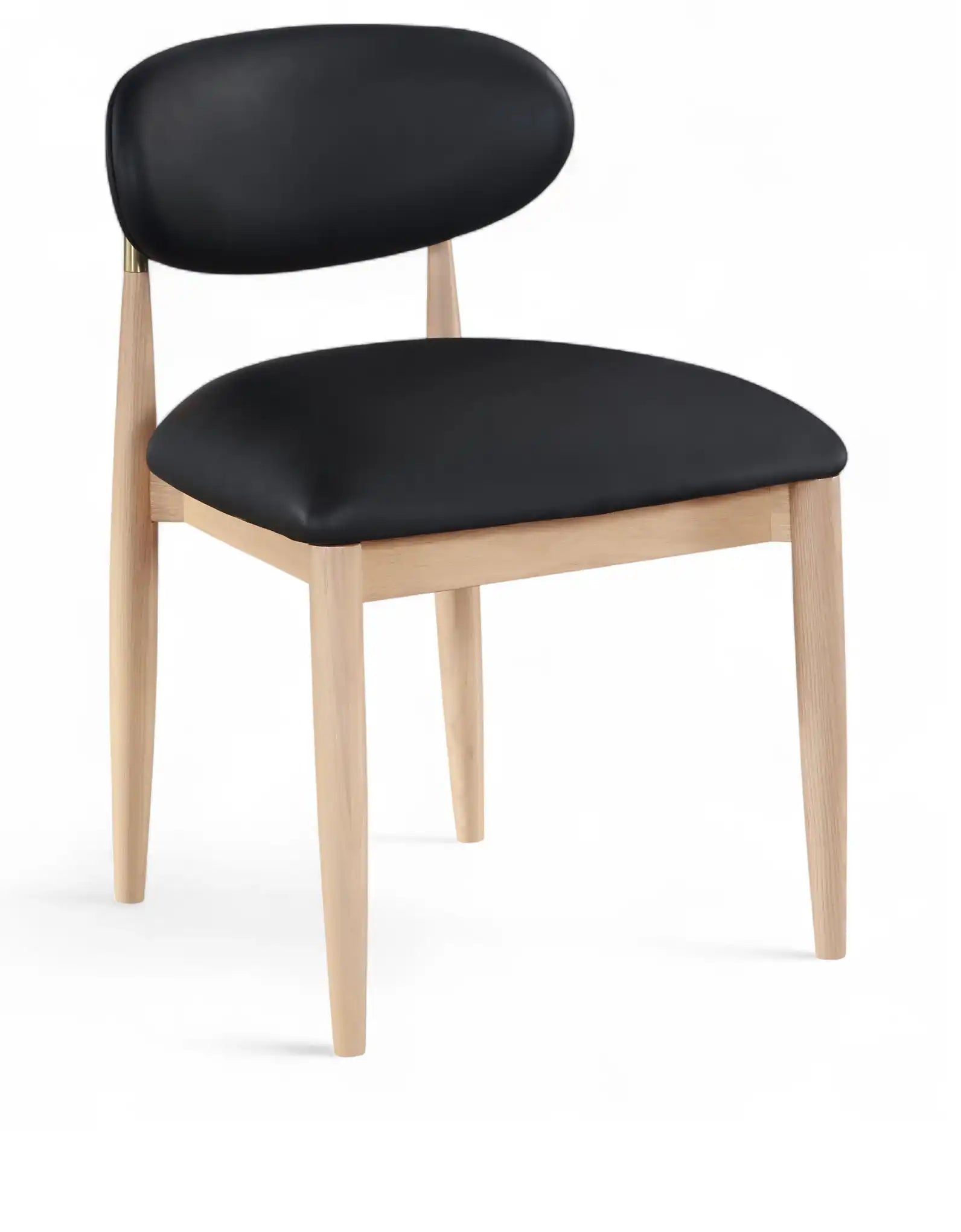 Riccio - Faux Leather Dining Side Chair (Set of 2) - Natural Frame - Best Buy Furniture