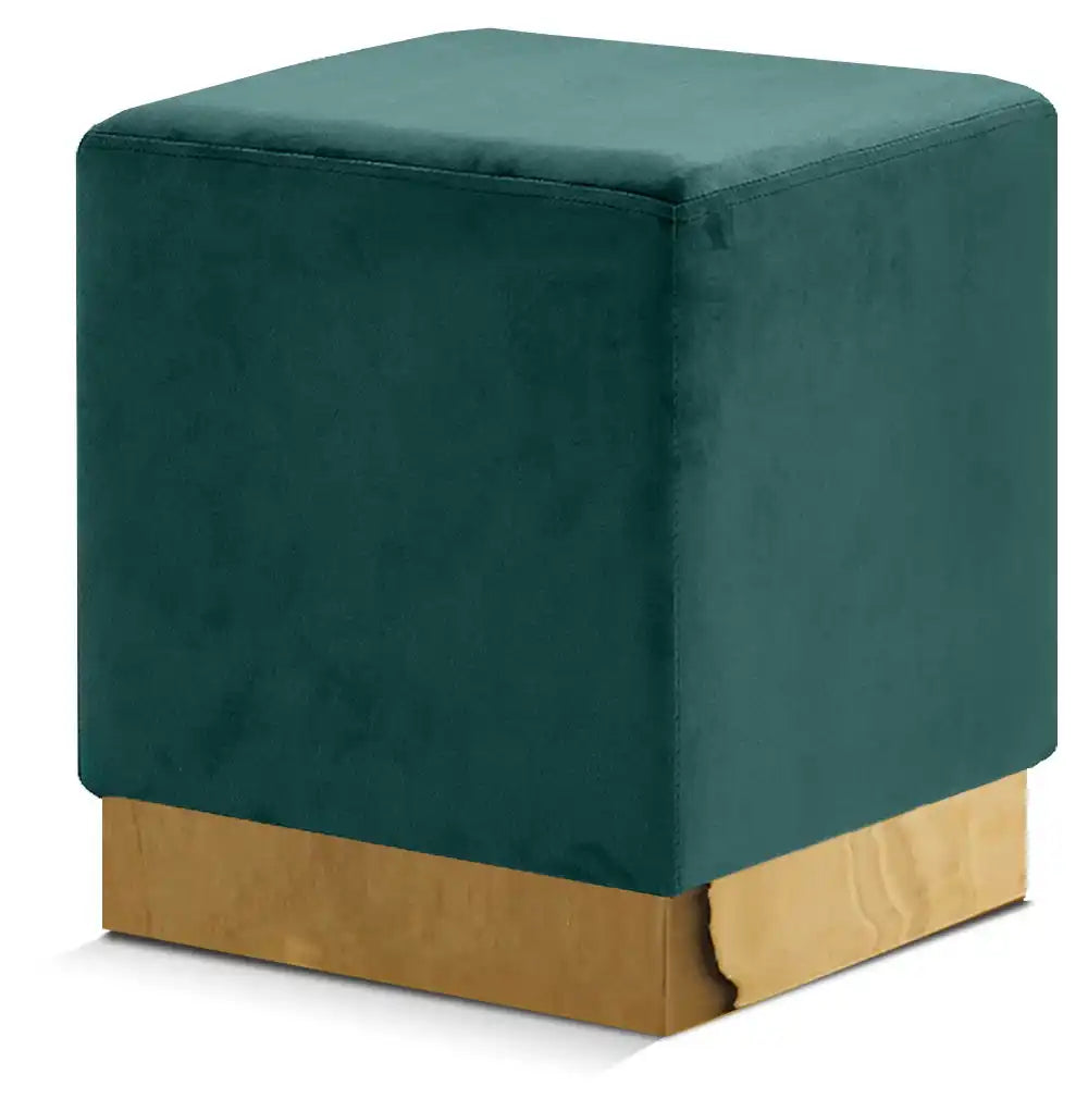 Jax - Stool Ottoman with Gold Base - Best Buy Furniture