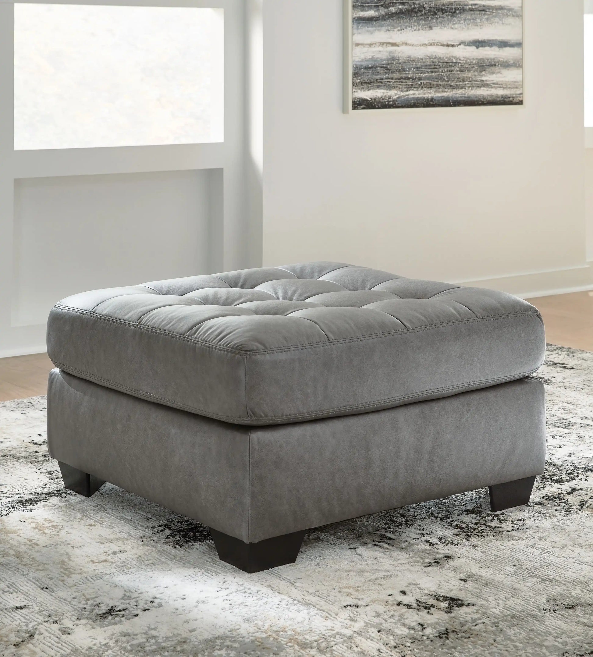 Clairette Court - Oversized Accent Ottoman - Alloy - Best Buy Furniture