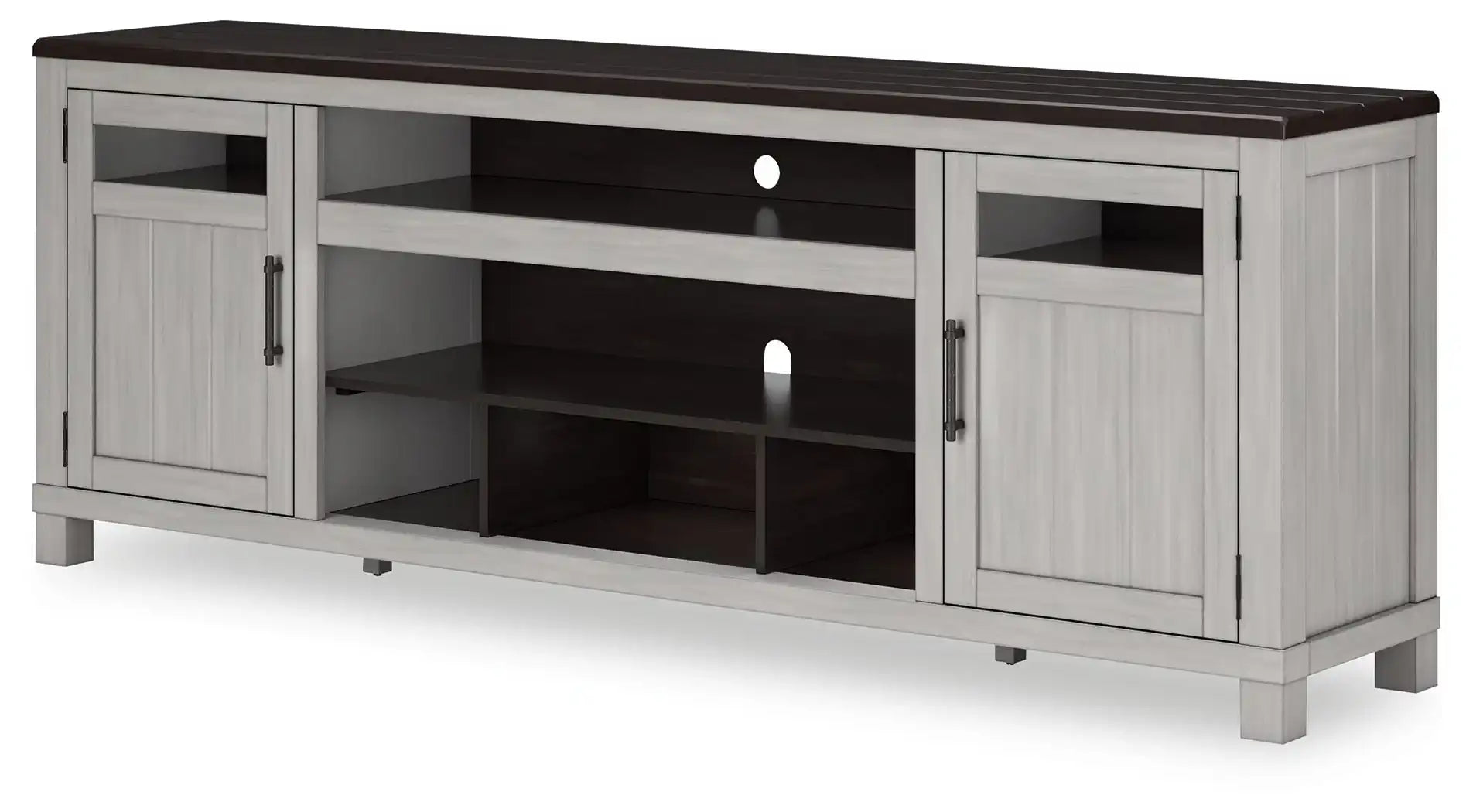 Darborn - XL TV Stand W/Fireplace Option - Gray / Brown - Best Buy Furniture