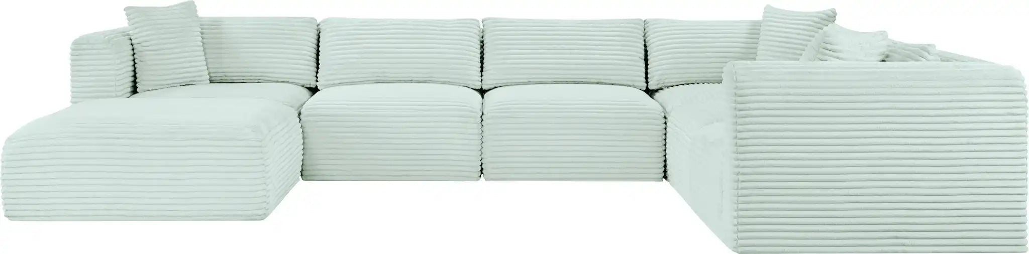 Shaggy - 7 Piece Modular U-Shaped Sectional With Ottoman