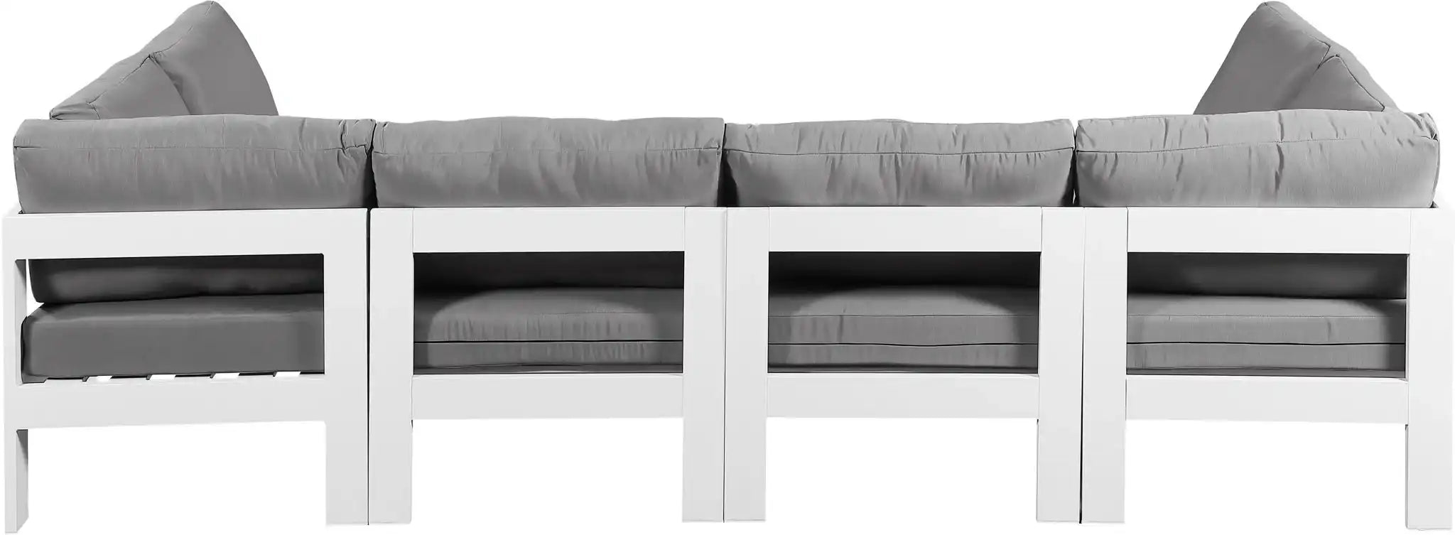 Nizuc - Outdoor Patio 6 Piece Modular Sectional With White Frame