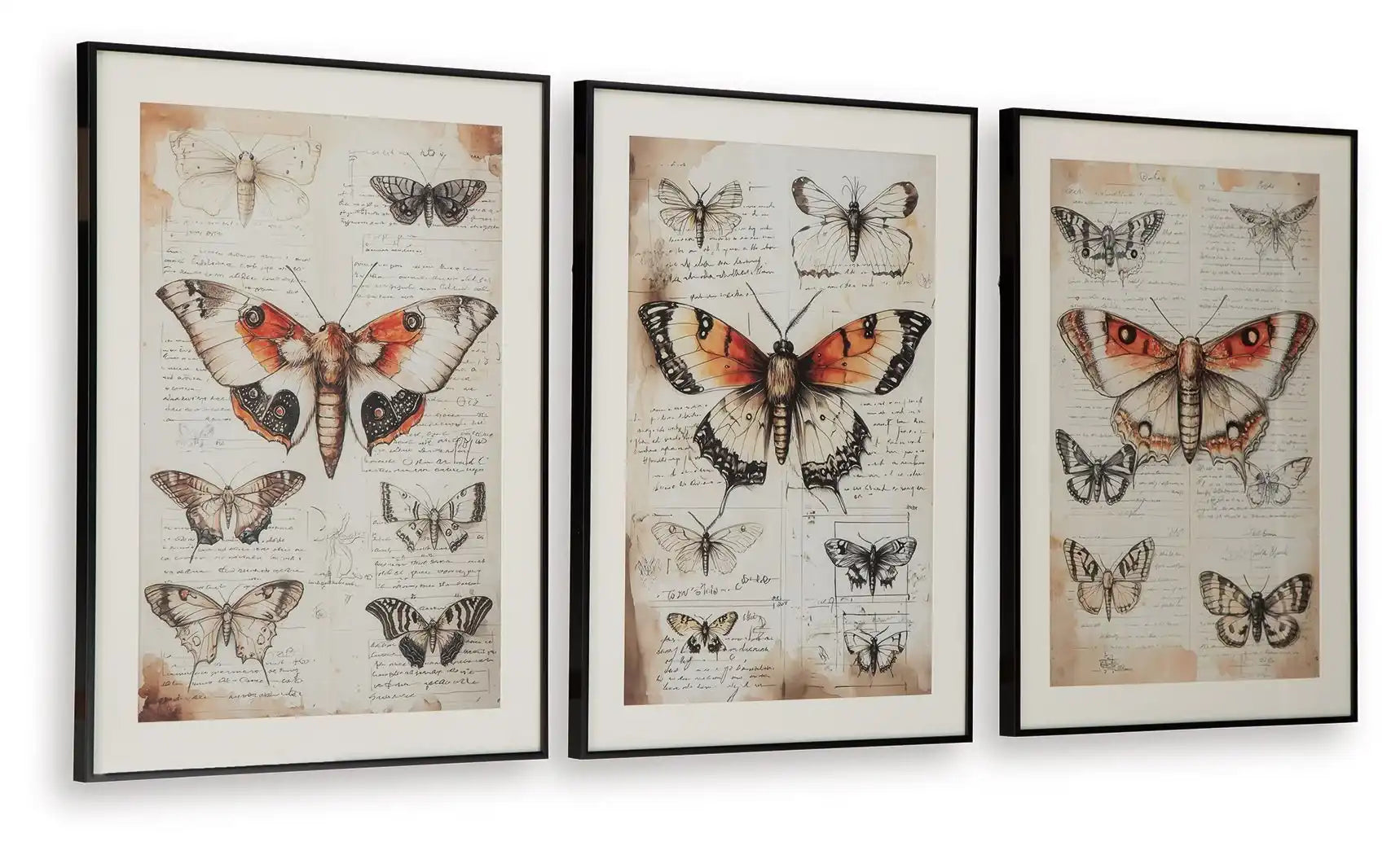 Jossletts - Wall Art Set (Set of 3) - Orange / Black / Ivory - Best Buy Furniture