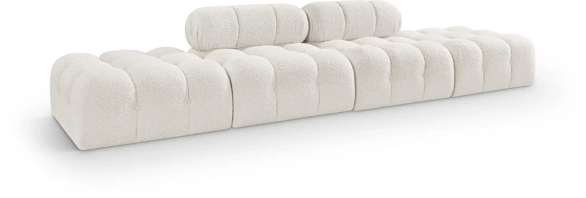 Ames - 4 Piece Boucle Upholstered Modular Sofa With 2 Backless Seats - Best Buy Furniture