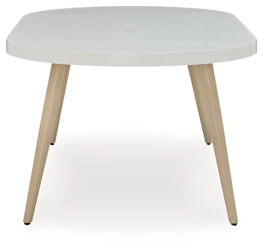 Seton Creek - Oval Dining Table With Umb Opt - White - Best Buy Furniture