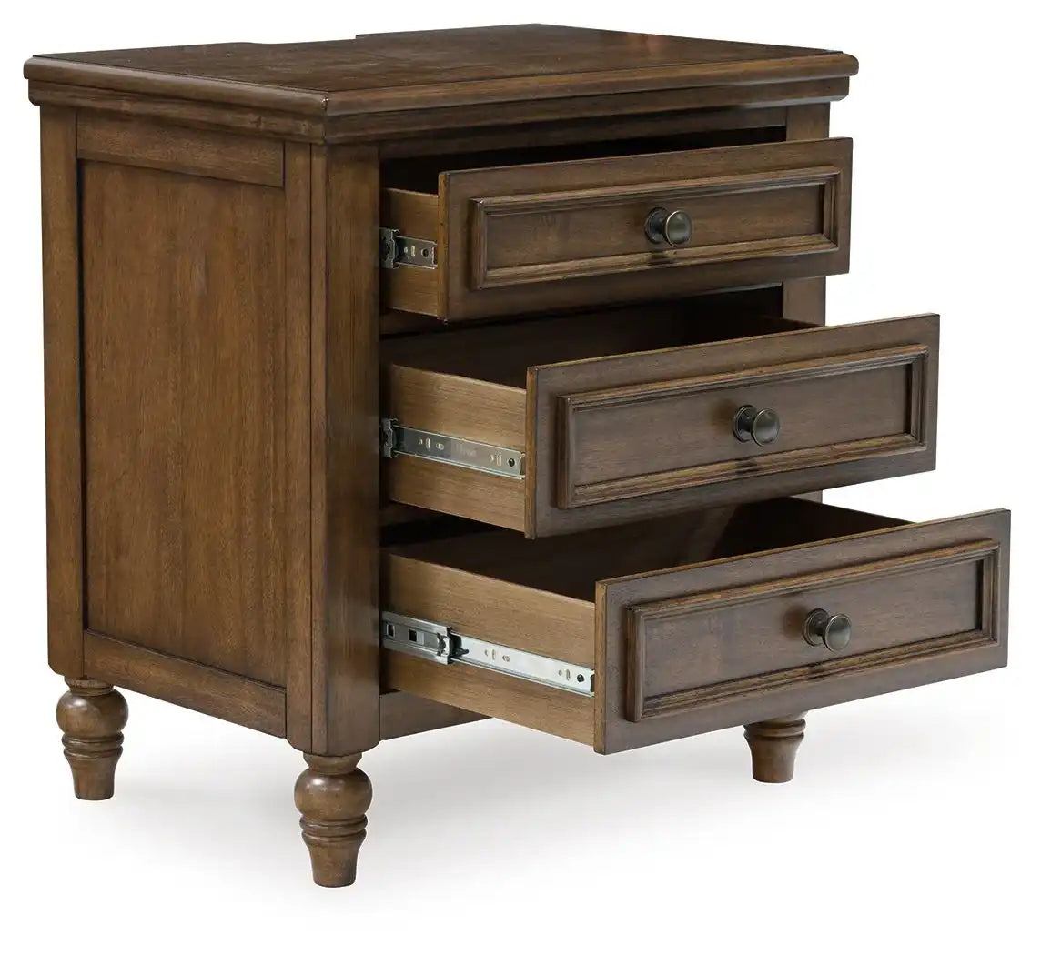 Sturlayne - Three Drawer Night Stand - Brown - Best Buy Furniture
