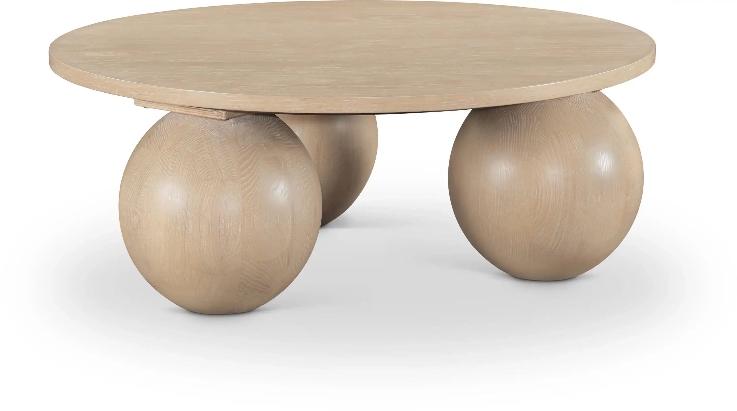 Fitch - Wood Oak Veneer Coffee Table - 3 Legs - Best Buy Furniture