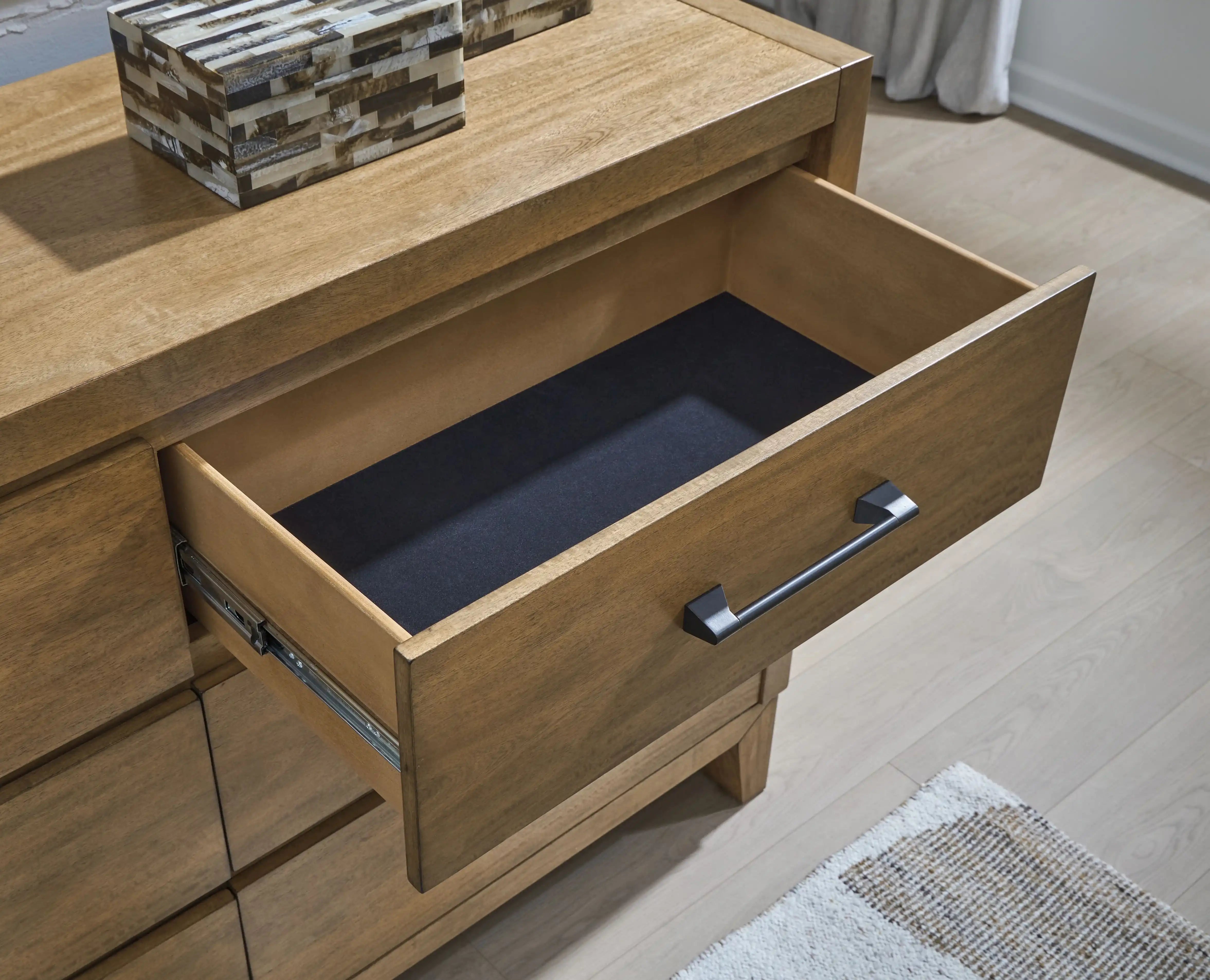 Sherbana - Dresser And Mirror - Light Brown - Best Buy Furniture