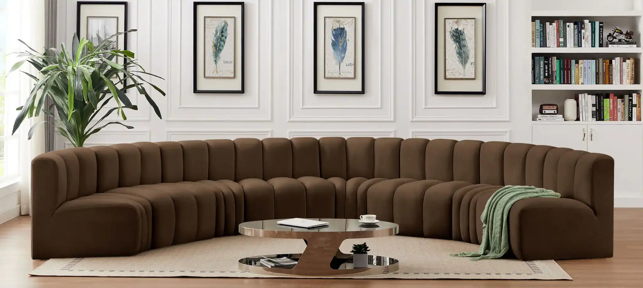 Arc - Velvet 8 Piece U-Shaped Modular Sofa