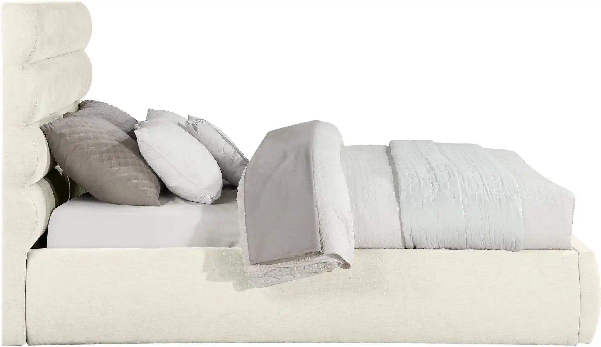 Adam - Chenille Fabric Bed With 52" Headboard