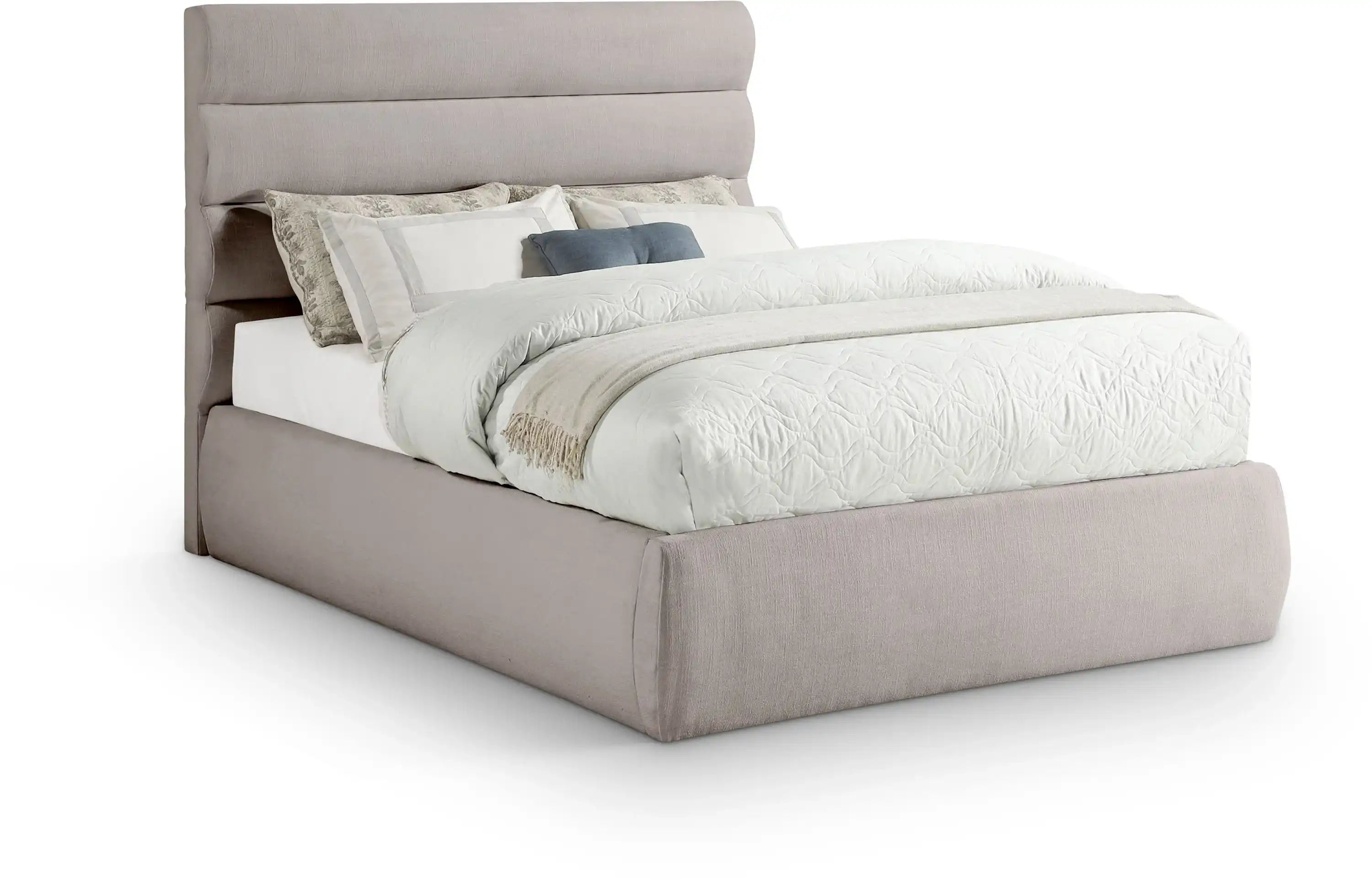 Adam - Linen Fabric Bed With 52" Headboard - Best Buy Furniture