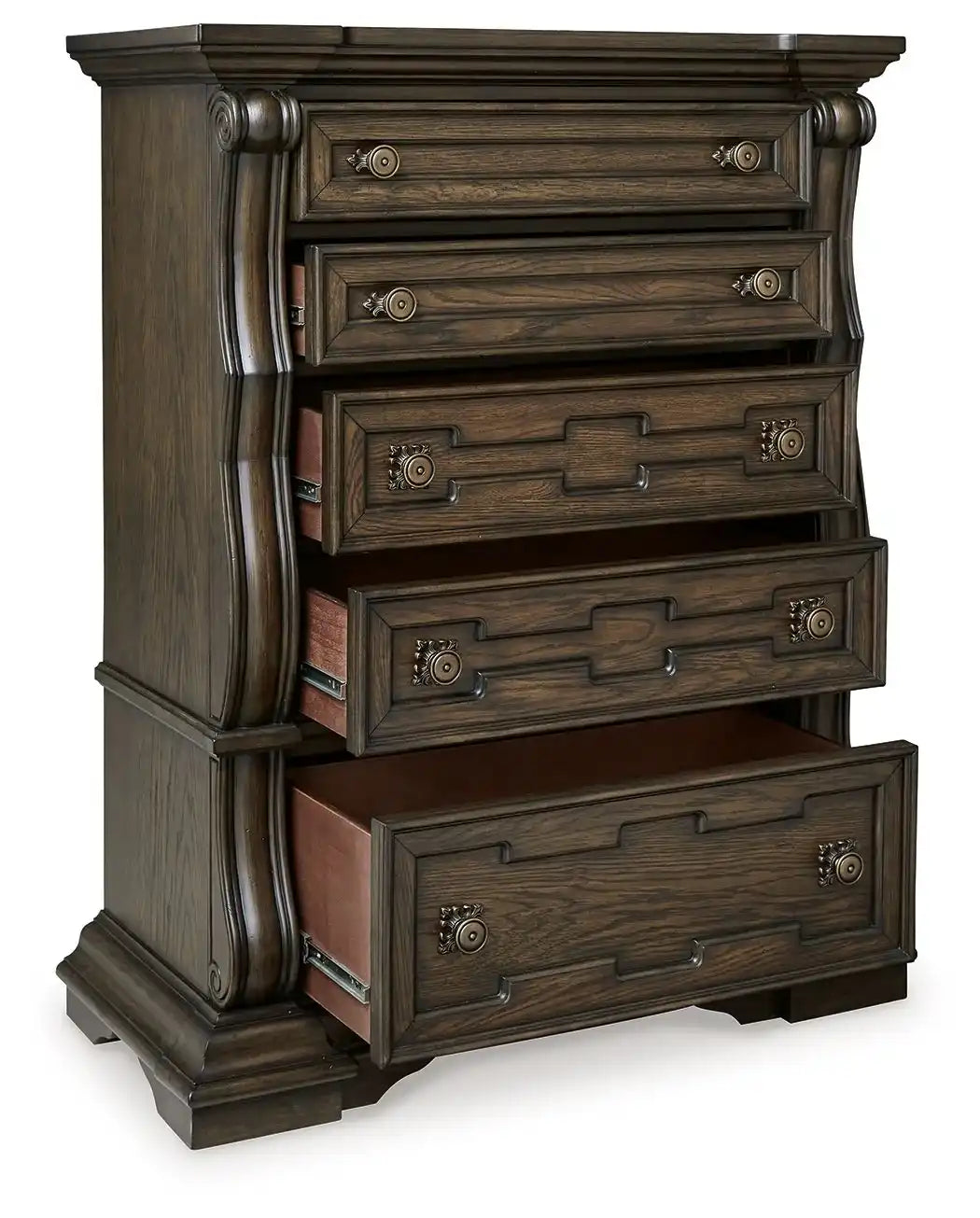 Maylee - Five Drawer Chest - Dark Brown - Best Buy Furniture