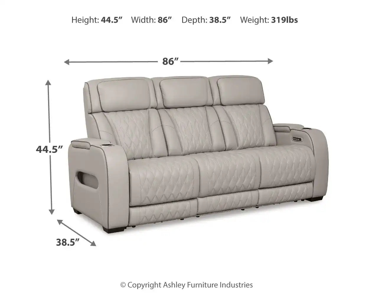 Boyington - Power Reclining Sofa With Adj Headrest - Best Buy Furniture