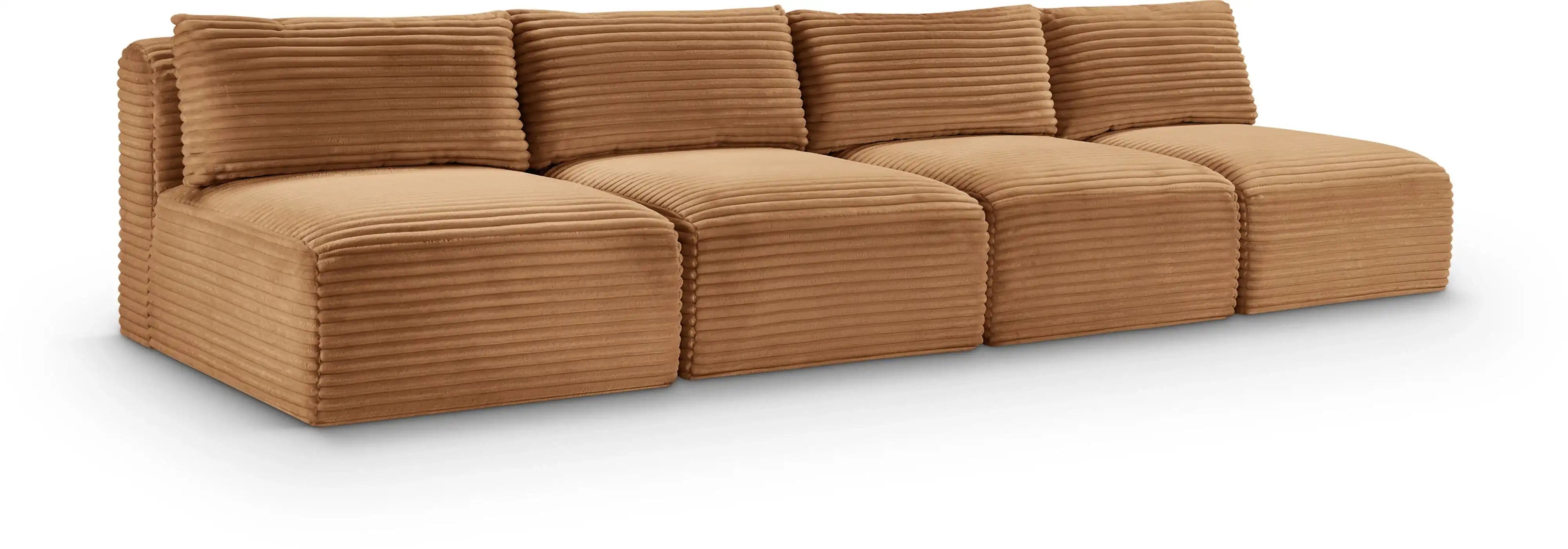 Shaggy - Fabric 4 Seat Modular Armless Sofa - Best Buy Furniture
