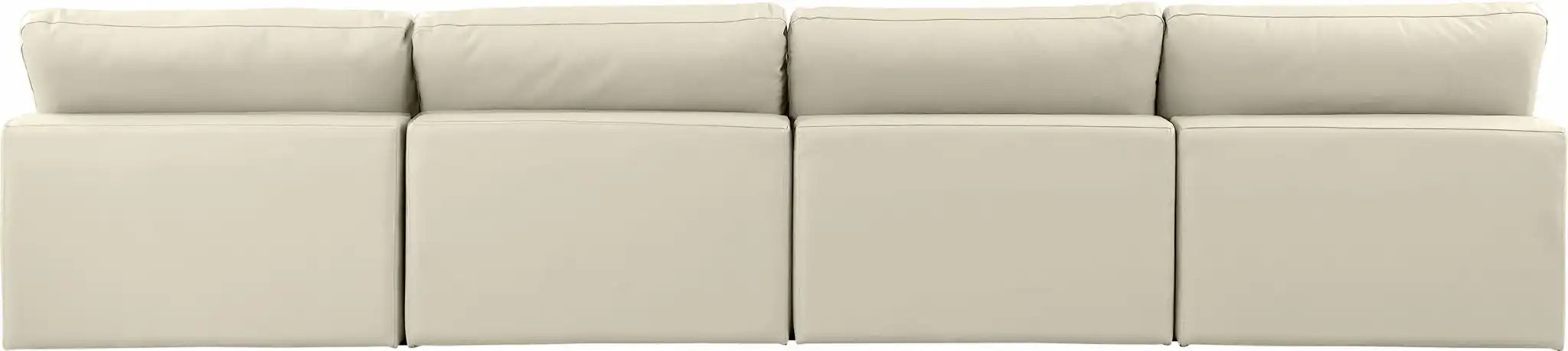 Comfy - Faux Leather Modular Armless Sofa 4 Seats