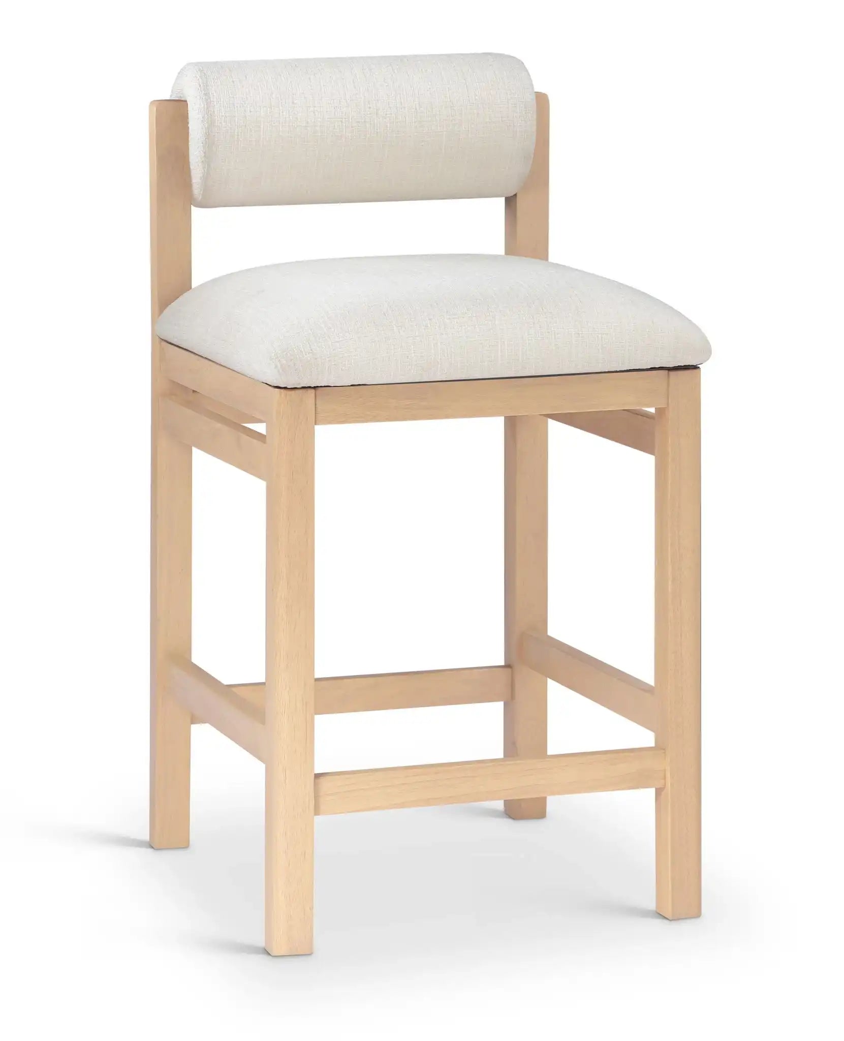 Roundhill - Fabric Counter Stool - Natural Frame - Best Buy Furniture