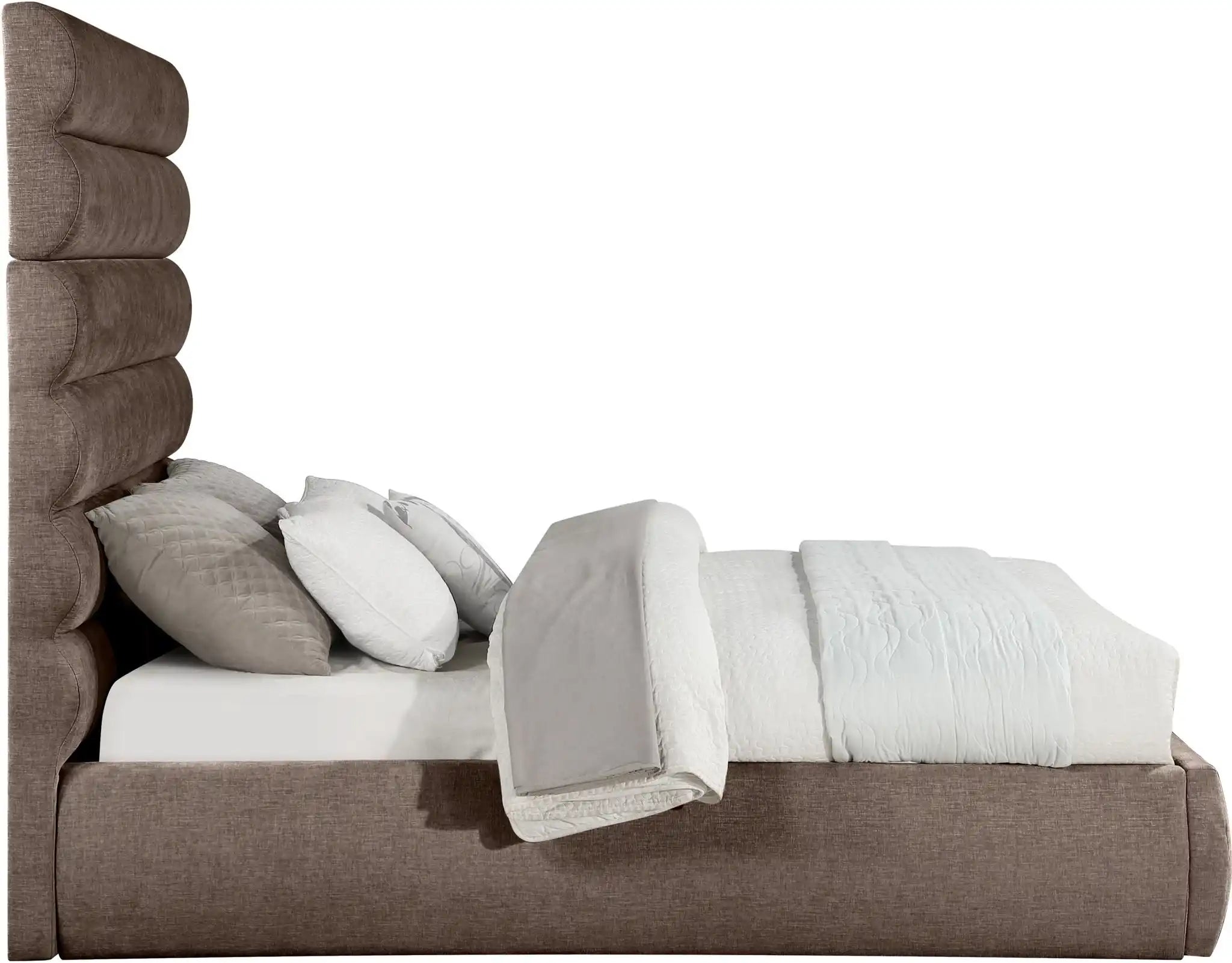 Adam - Chenille Fabric Bed With 70.5" Headboard