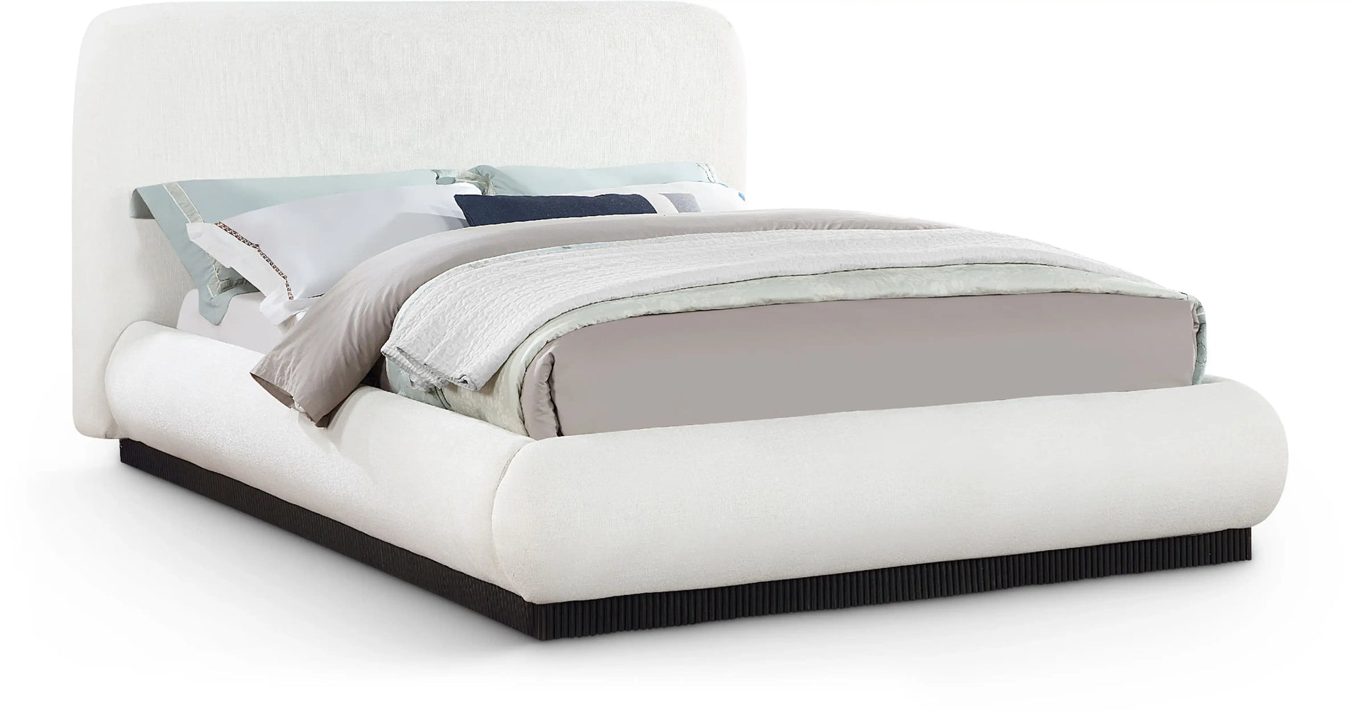 Rigby - Linen Bed With Black Base - Best Buy Furniture