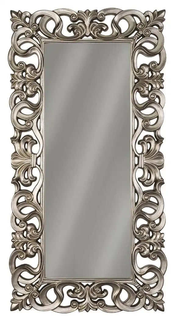 Lucia - Floor Mirror - Antique Silver Finish - Best Buy Furniture