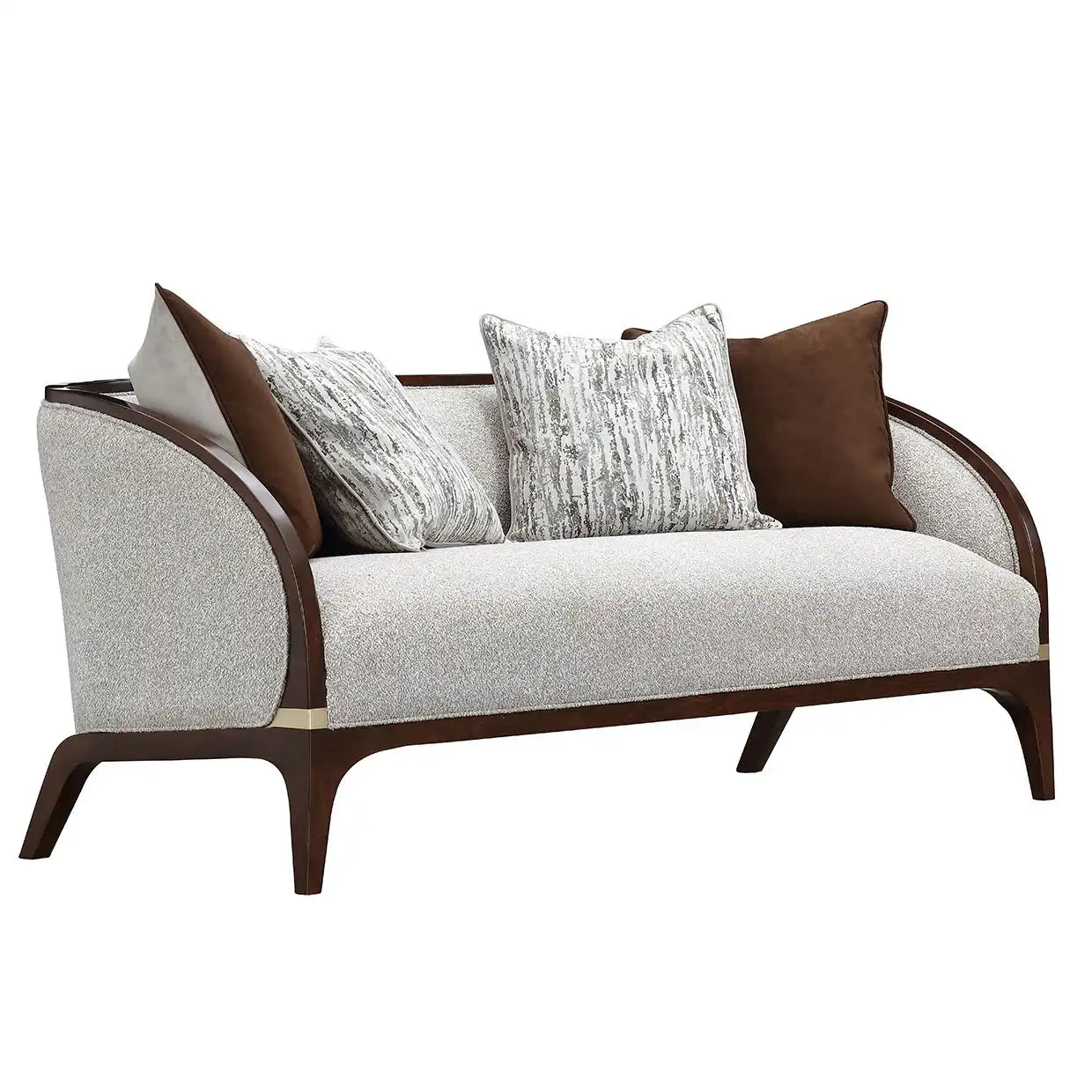 Houston - Loveseat - Pebble / Walnut - Best Buy Furniture