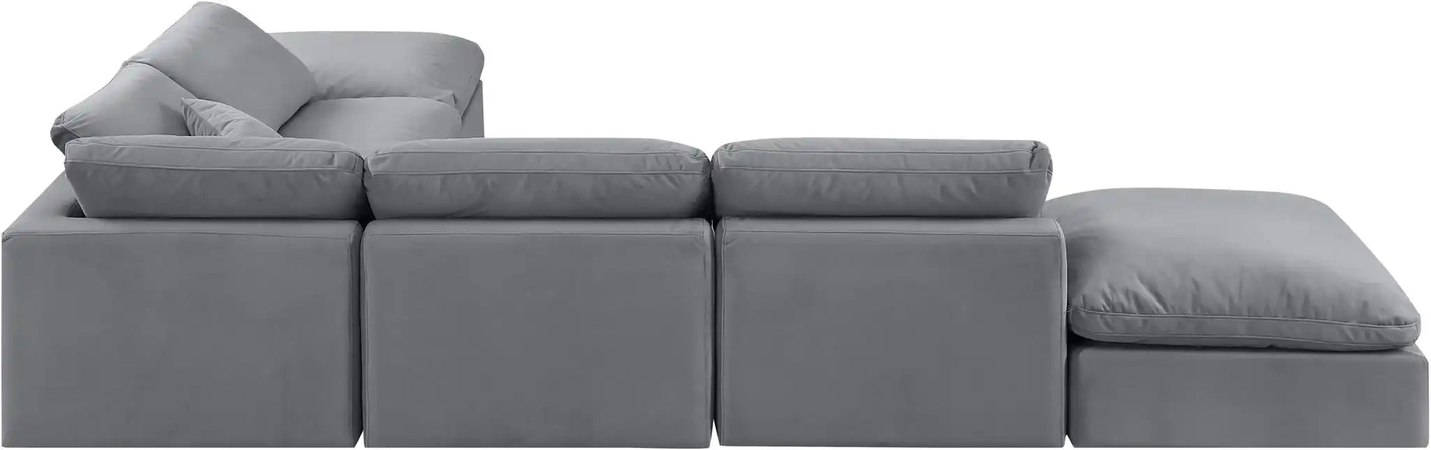Indulge - Velvet 6 Piece Modular Armless Sectional