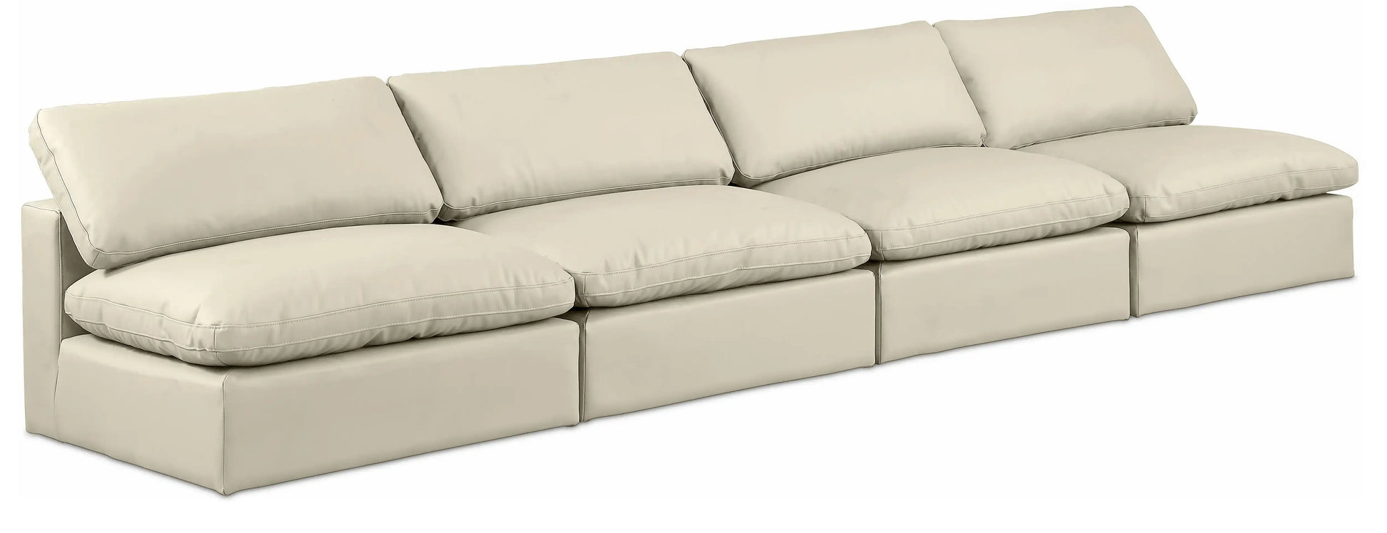 Comfy - Faux Leather Modular Armless Sofa 4 Seats - Best Buy Furniture