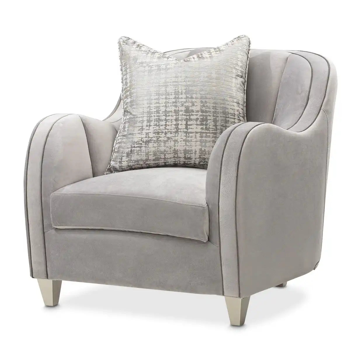 Roxbury Park - Velvet Matching Chair - Steel/Slate - Best Buy Furniture