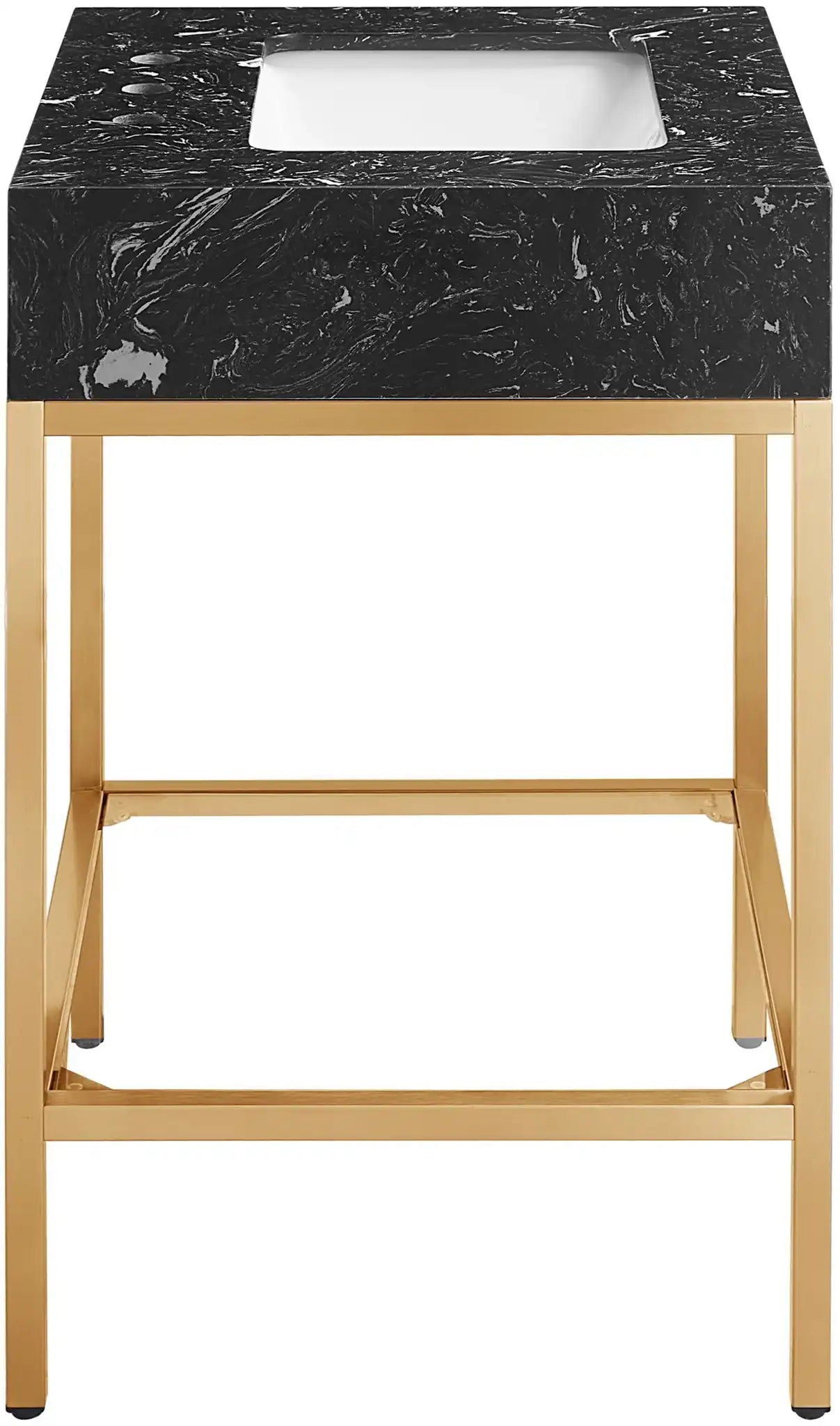 Marmo - Engineered Marble Bathroom Vanity With Gold Base
