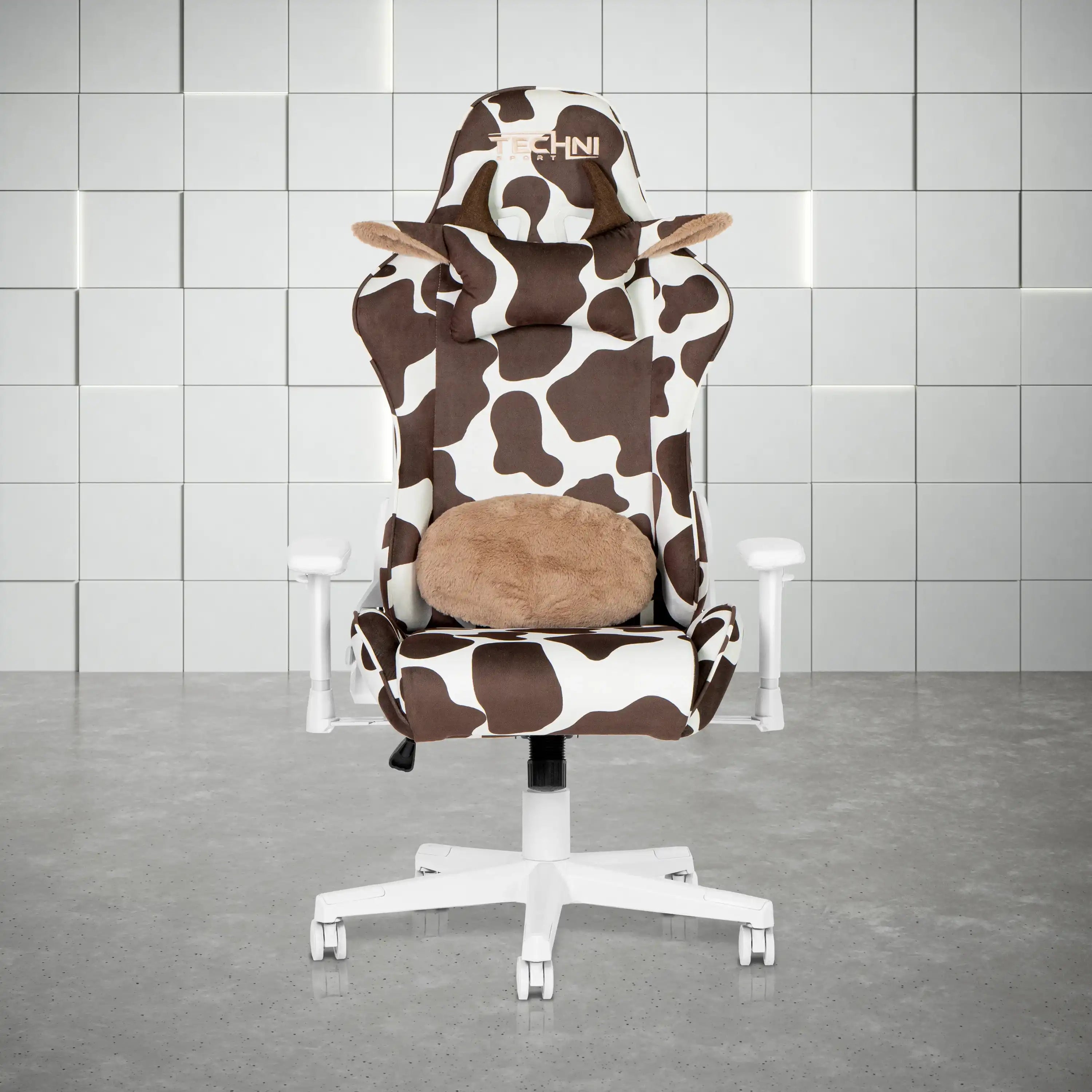 Techni Sport TS85 Brown COW Series Gaming Chair - Best Buy Furniture