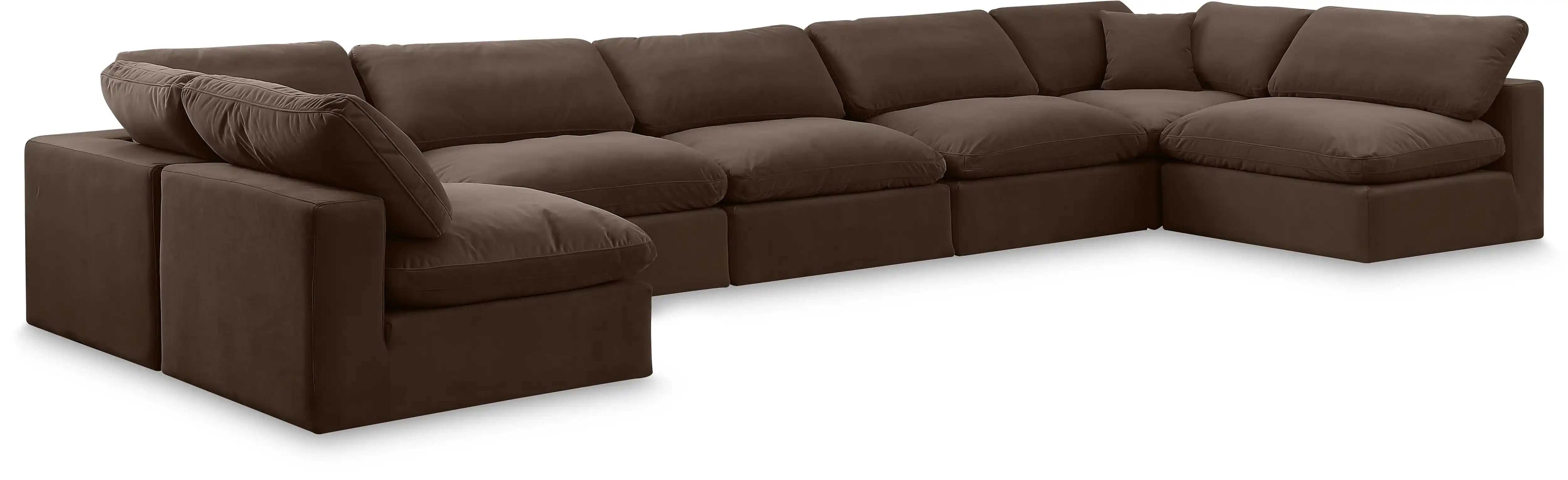 Comfy - 7 Piece Velvet Modular Armless Sectional - Best Buy Furniture