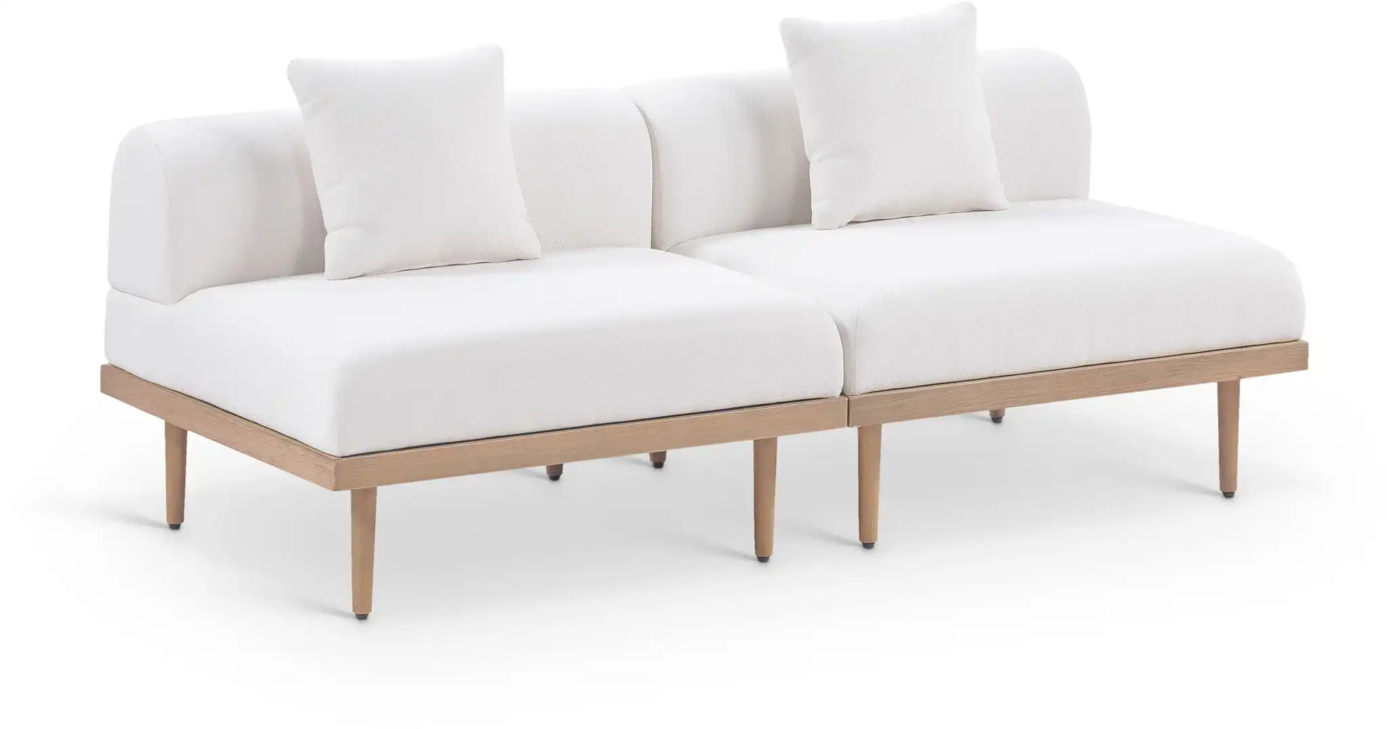 Laguna - 2 Piece Resilient Water Resistant Fabric 71" Outdoor Patio Armless Modular Loveseat - Best Buy Furniture