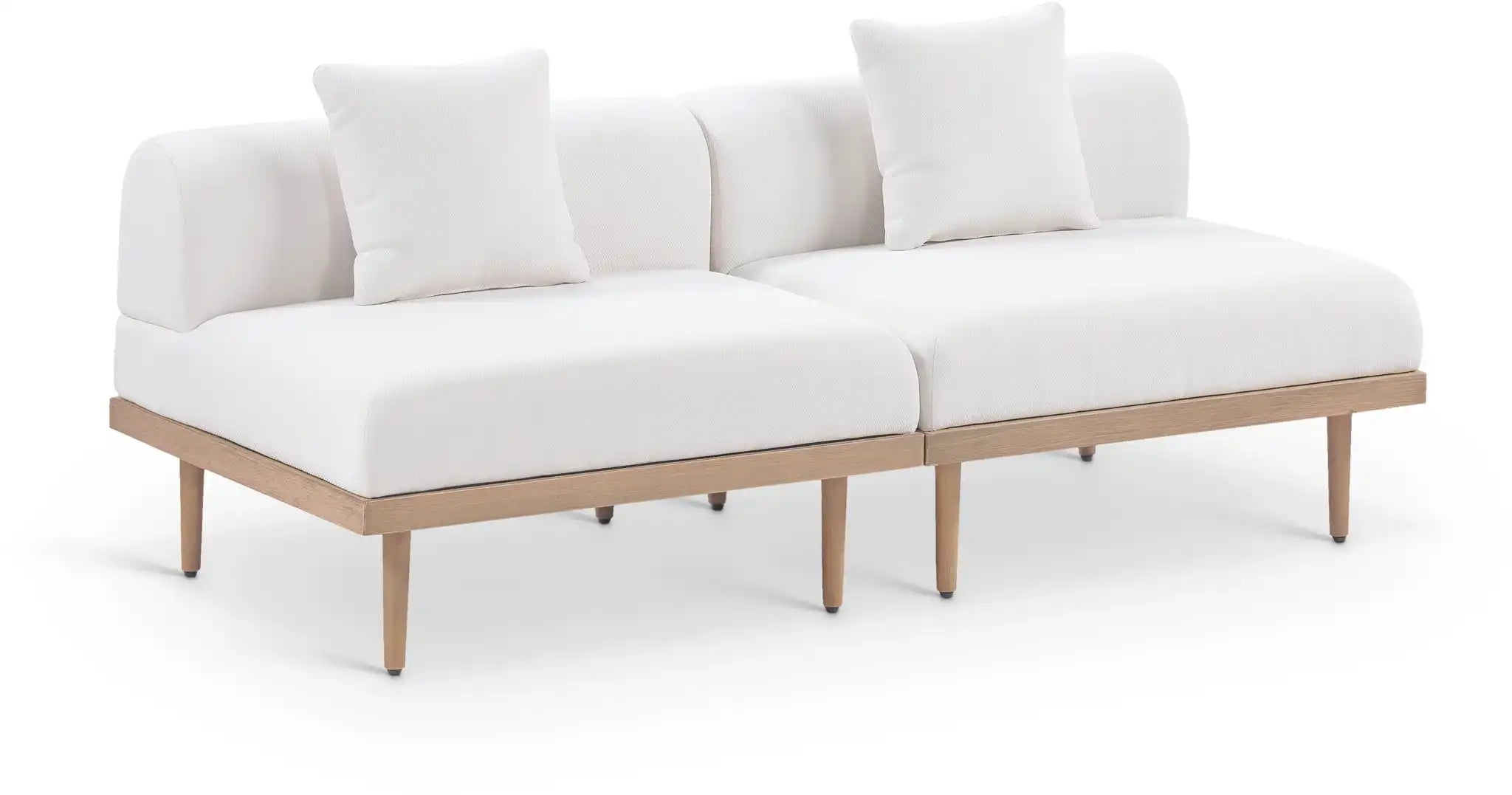 Laguna - 2 Piece Resilient Water Resistant Fabric 71" Outdoor Patio Armless Modular Loveseat - Best Buy Furniture