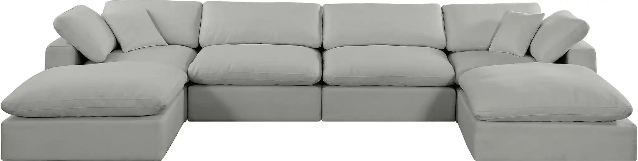 Comfy - 6 Piece Linen Modular Double Chaise Sectional